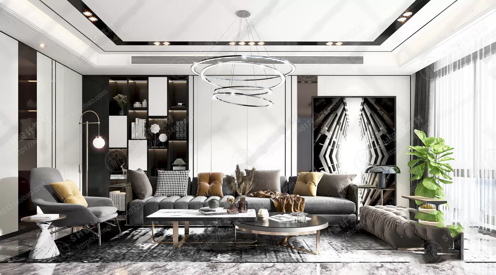 LIVING ROOM 3D SCENES – VRAY RENDER – 020