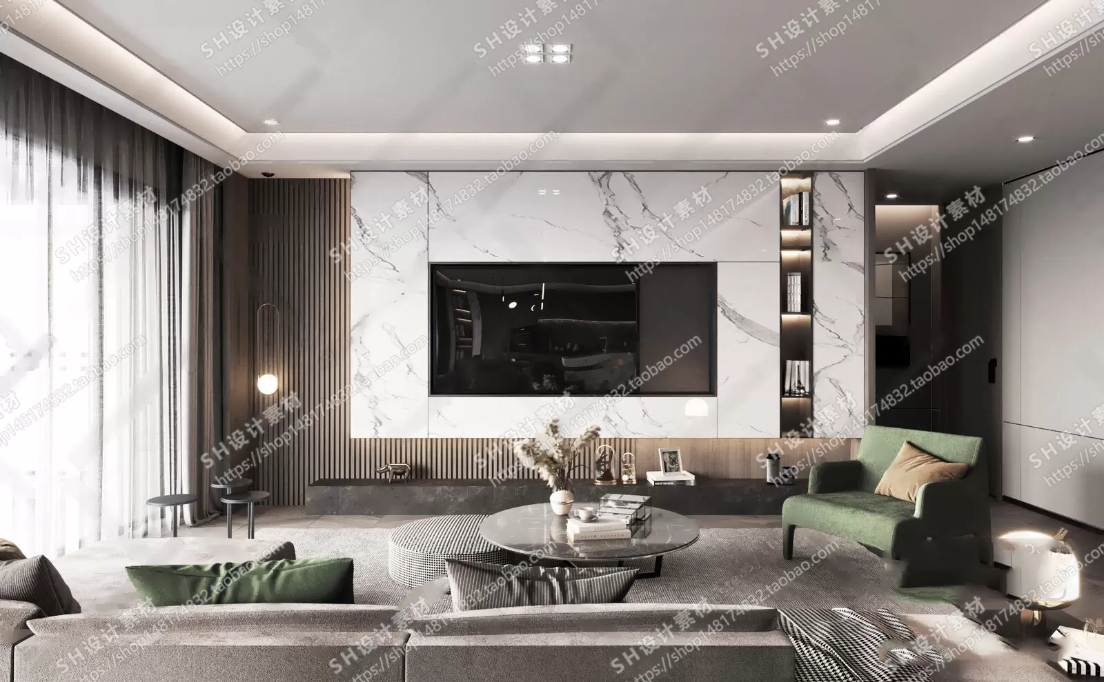 LIVING ROOM 3D SCENES – VRAY RENDER – 022