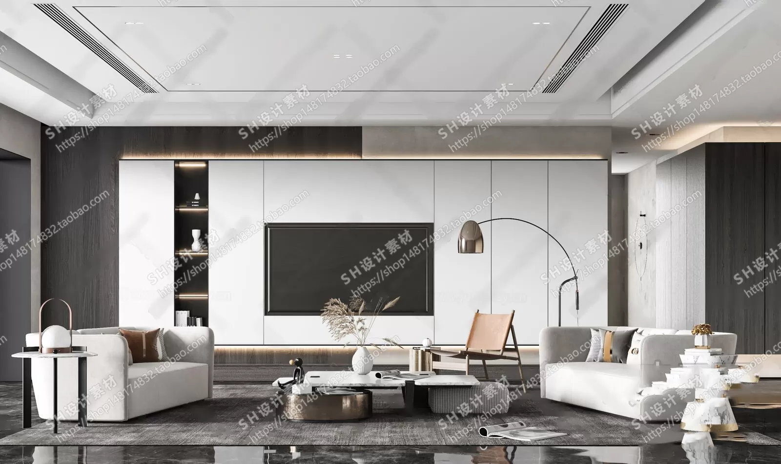 LIVING ROOM 3D SCENES – VRAY RENDER – 024