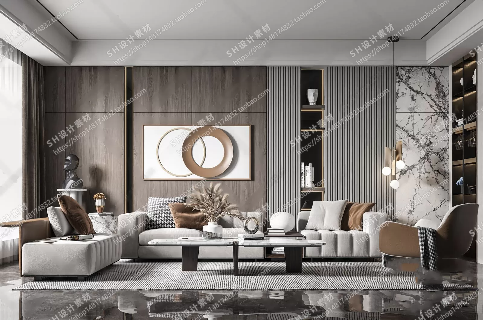 LIVING ROOM 3D SCENES – VRAY RENDER – 028