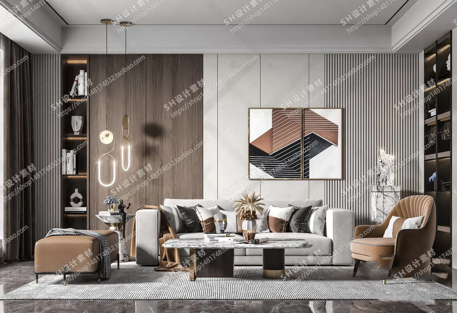 LIVING ROOM 3D SCENES – VRAY RENDER – 029