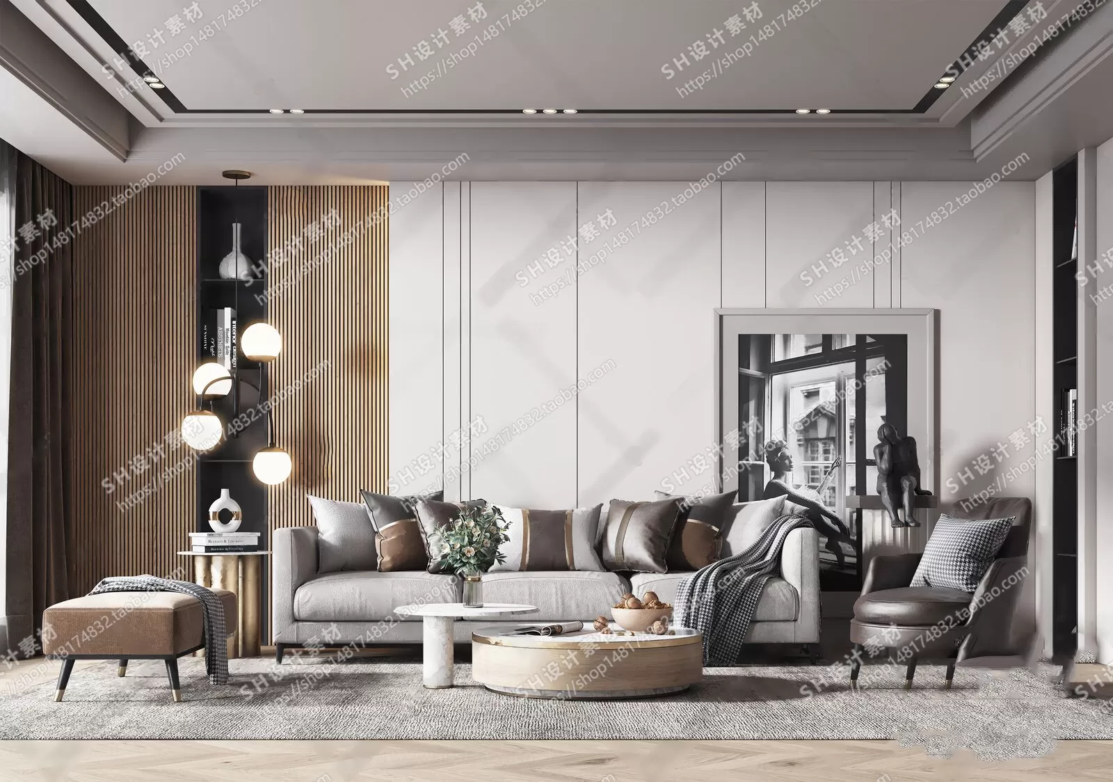 LIVING ROOM 3D SCENES – VRAY RENDER – 032