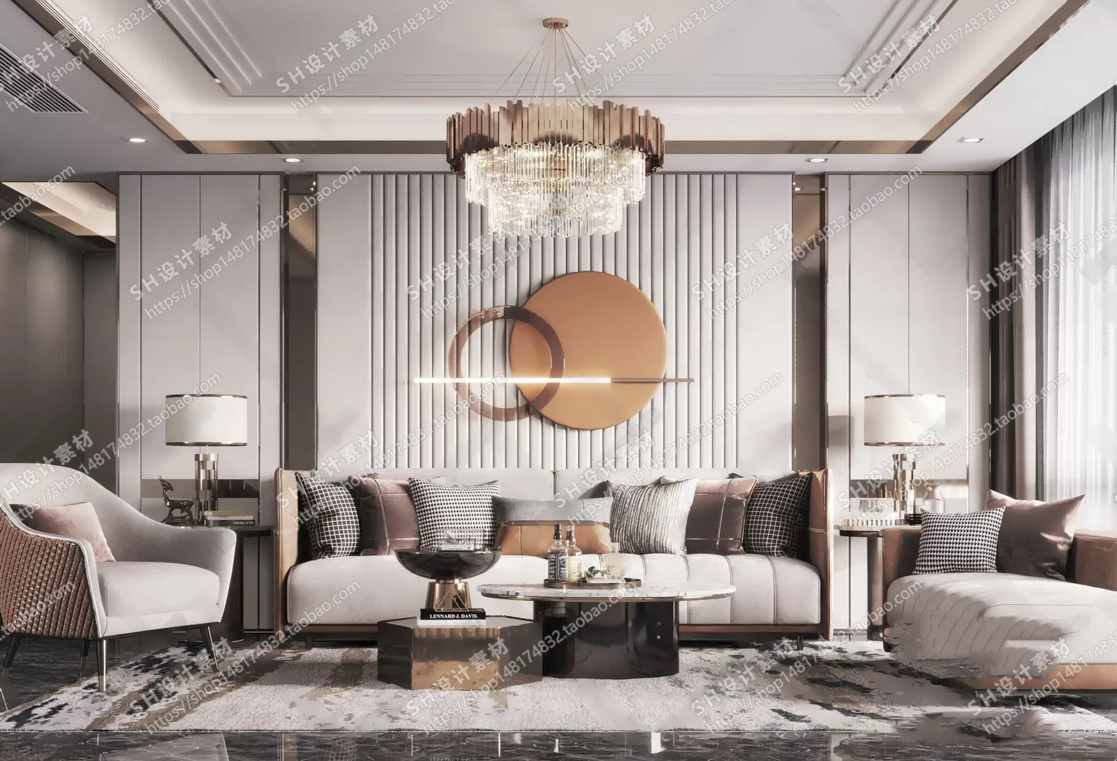 LIVING ROOM 3D SCENES – VRAY RENDER – 034