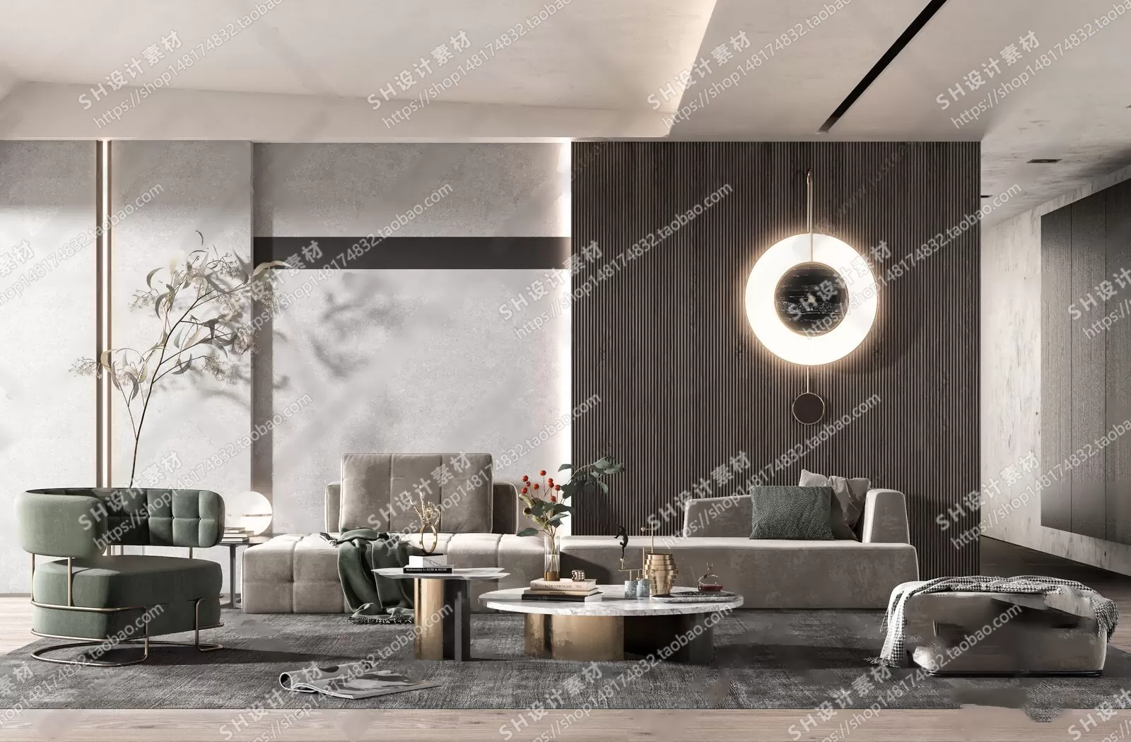 LIVING ROOM 3D SCENES – VRAY RENDER – 038