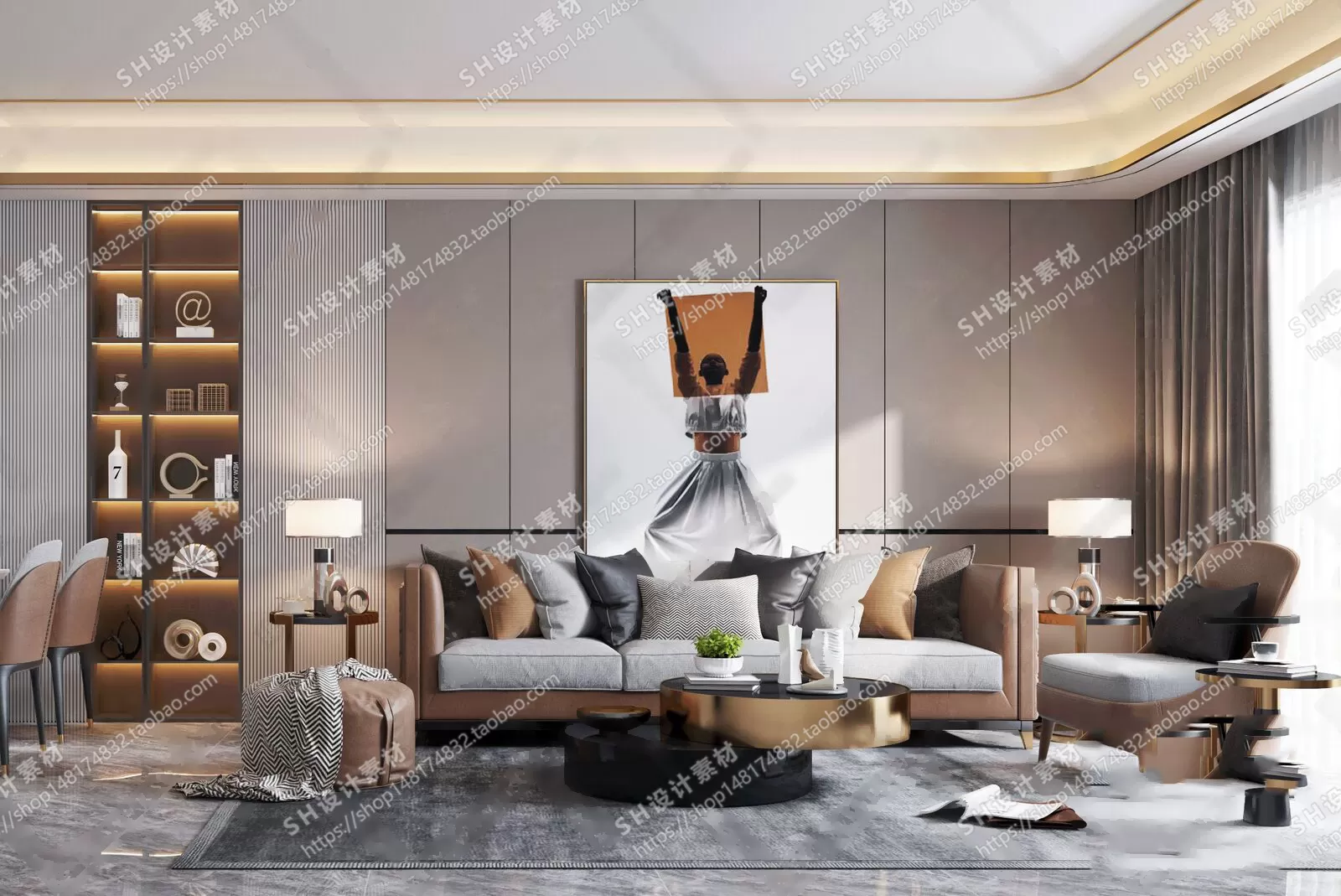 LIVING ROOM 3D SCENES – VRAY RENDER – 039