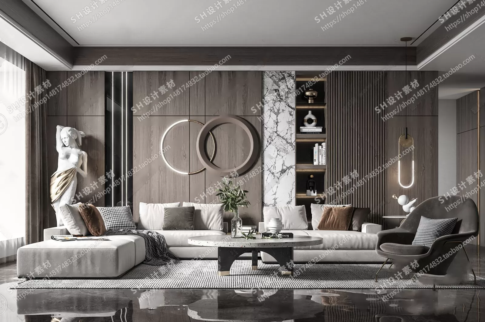 LIVING ROOM 3D SCENES – VRAY RENDER – 040