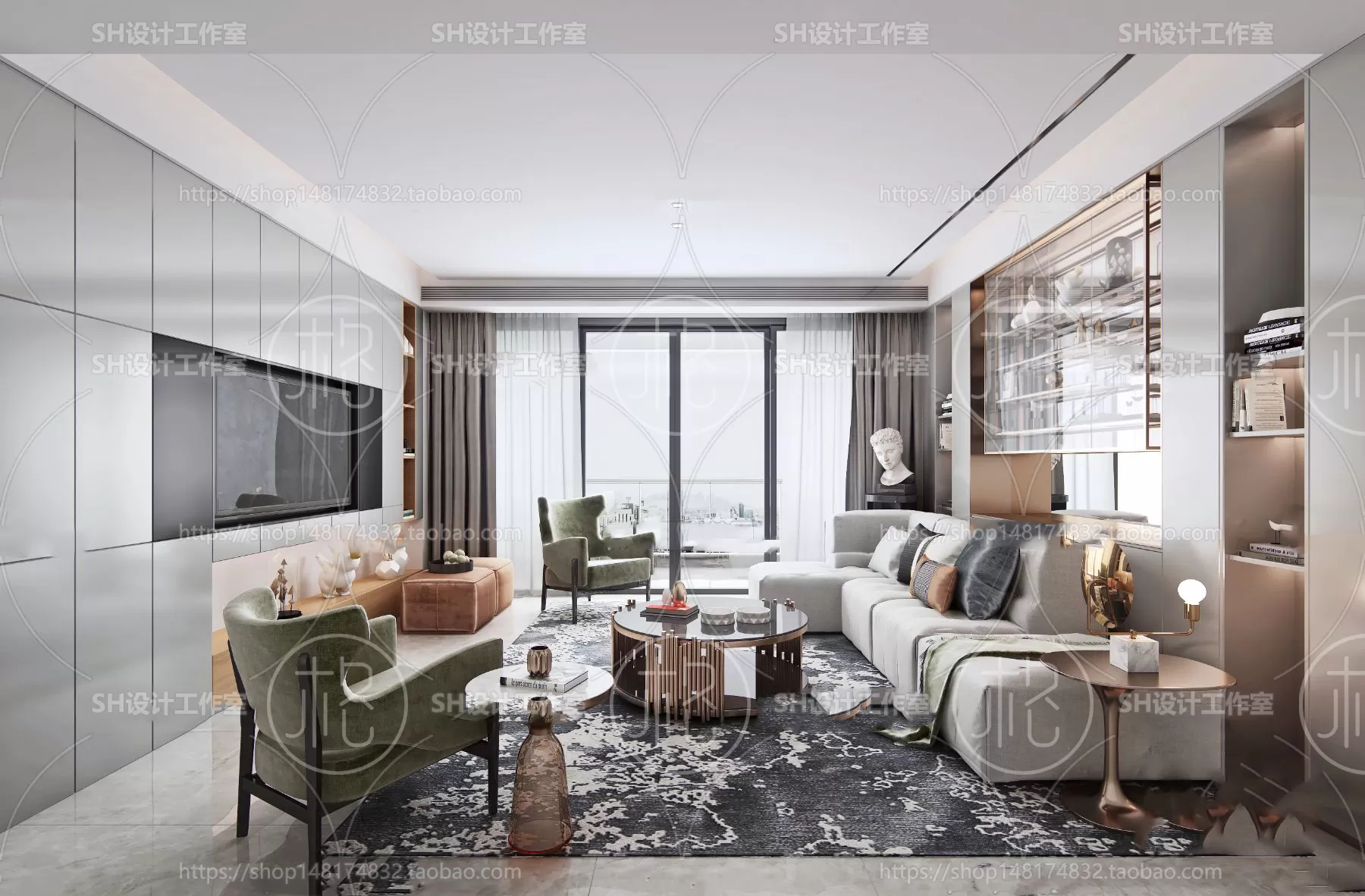 LIVING ROOM 3D SCENES – VRAY RENDER – 043