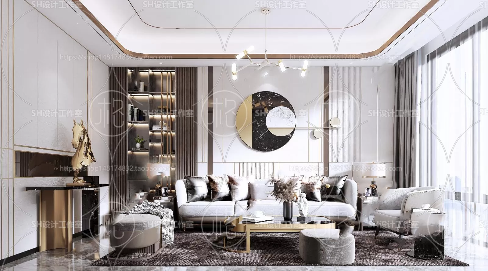 LIVING ROOM 3D SCENES – VRAY RENDER – 047