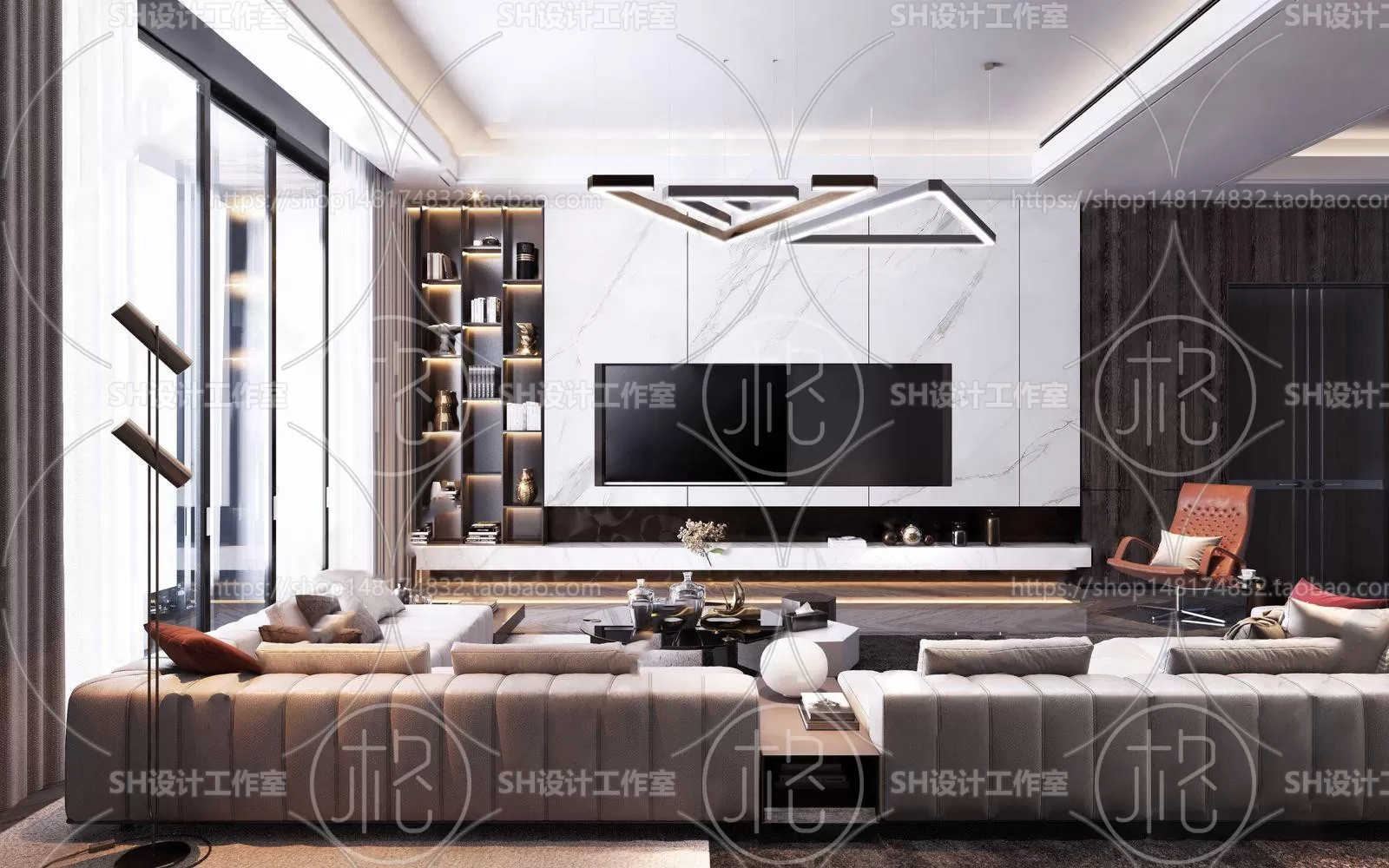 LIVING ROOM 3D SCENES – VRAY RENDER – 048