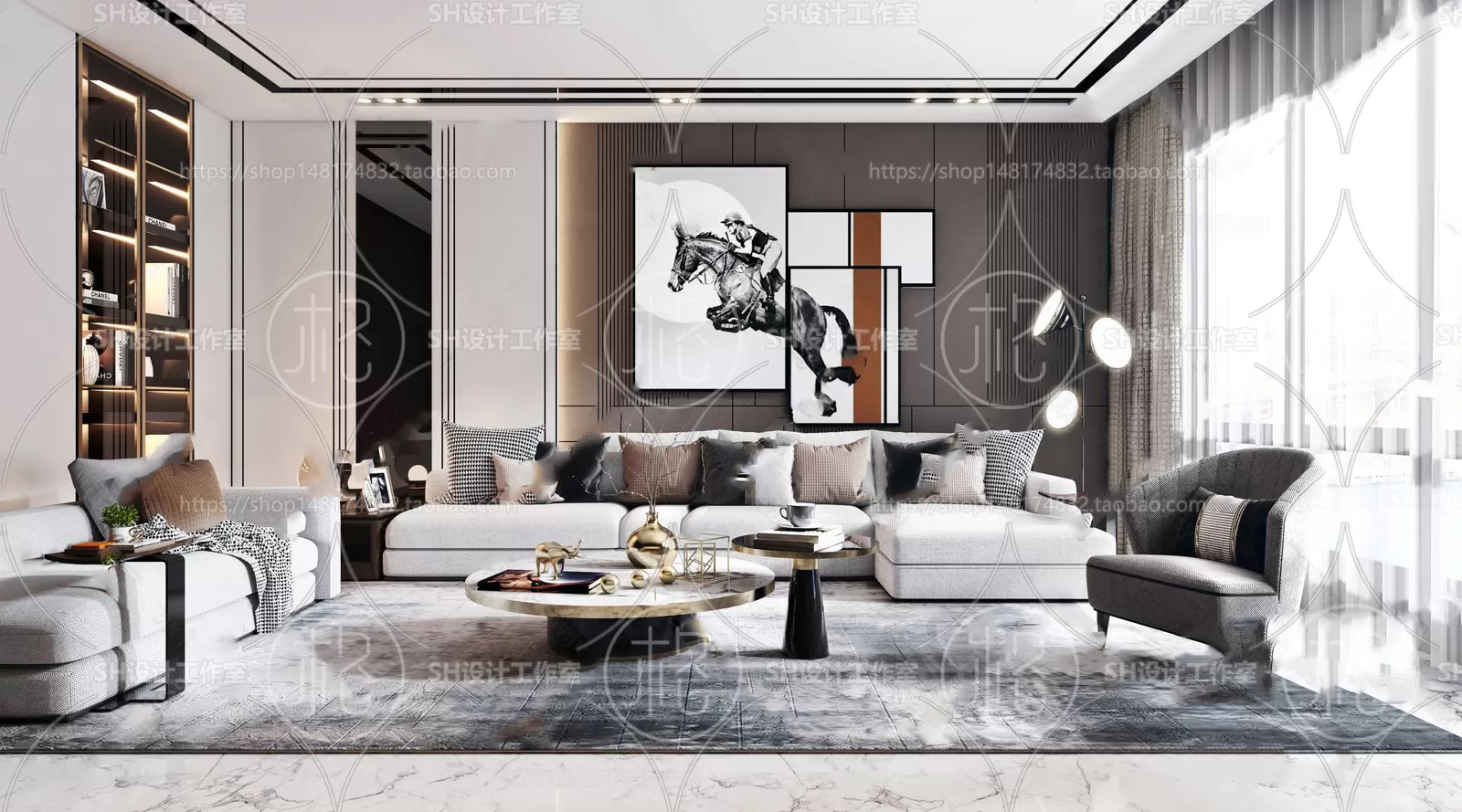 LIVING ROOM 3D SCENES – VRAY RENDER – 049