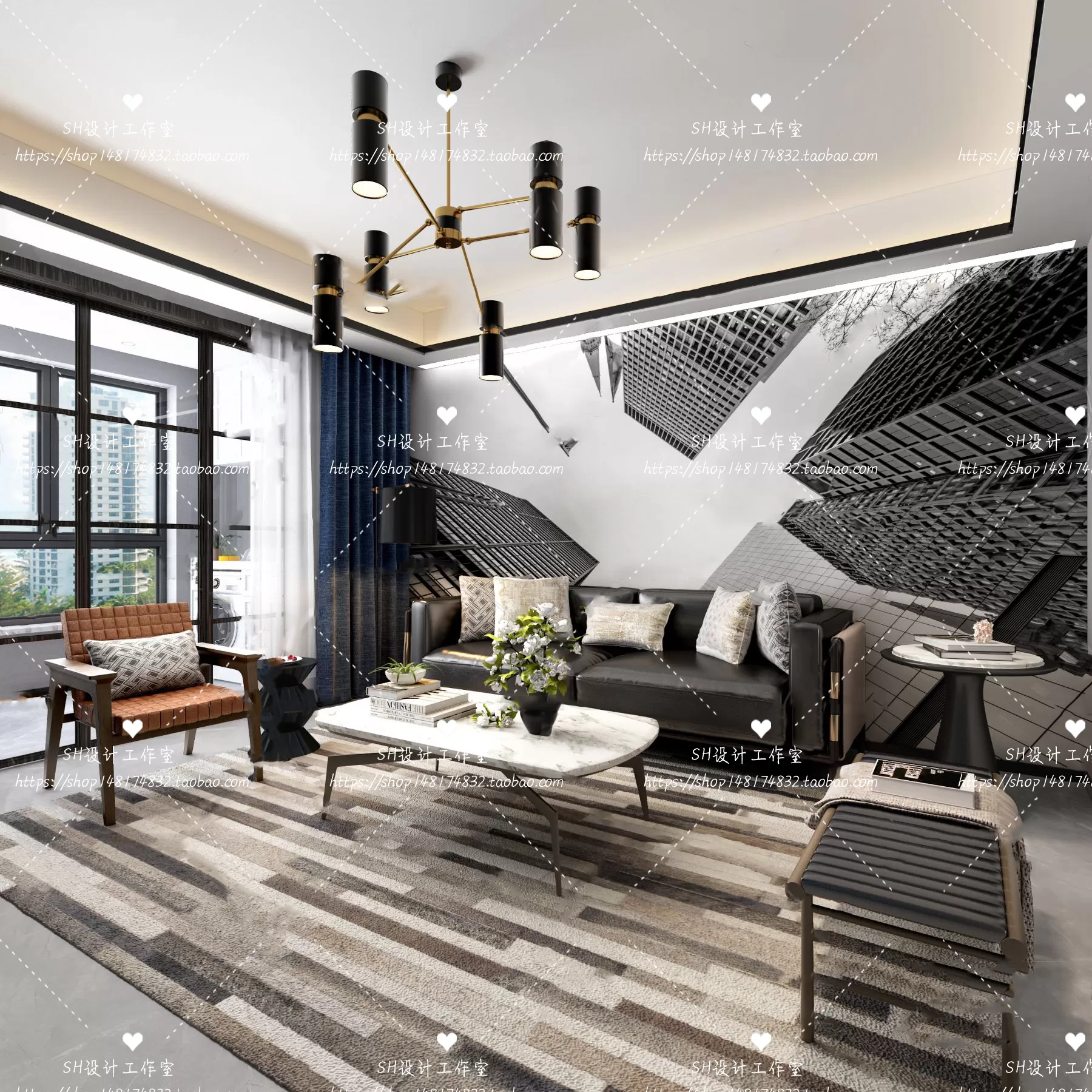 LIVING ROOM 3D SCENES – VRAY RENDER – 051