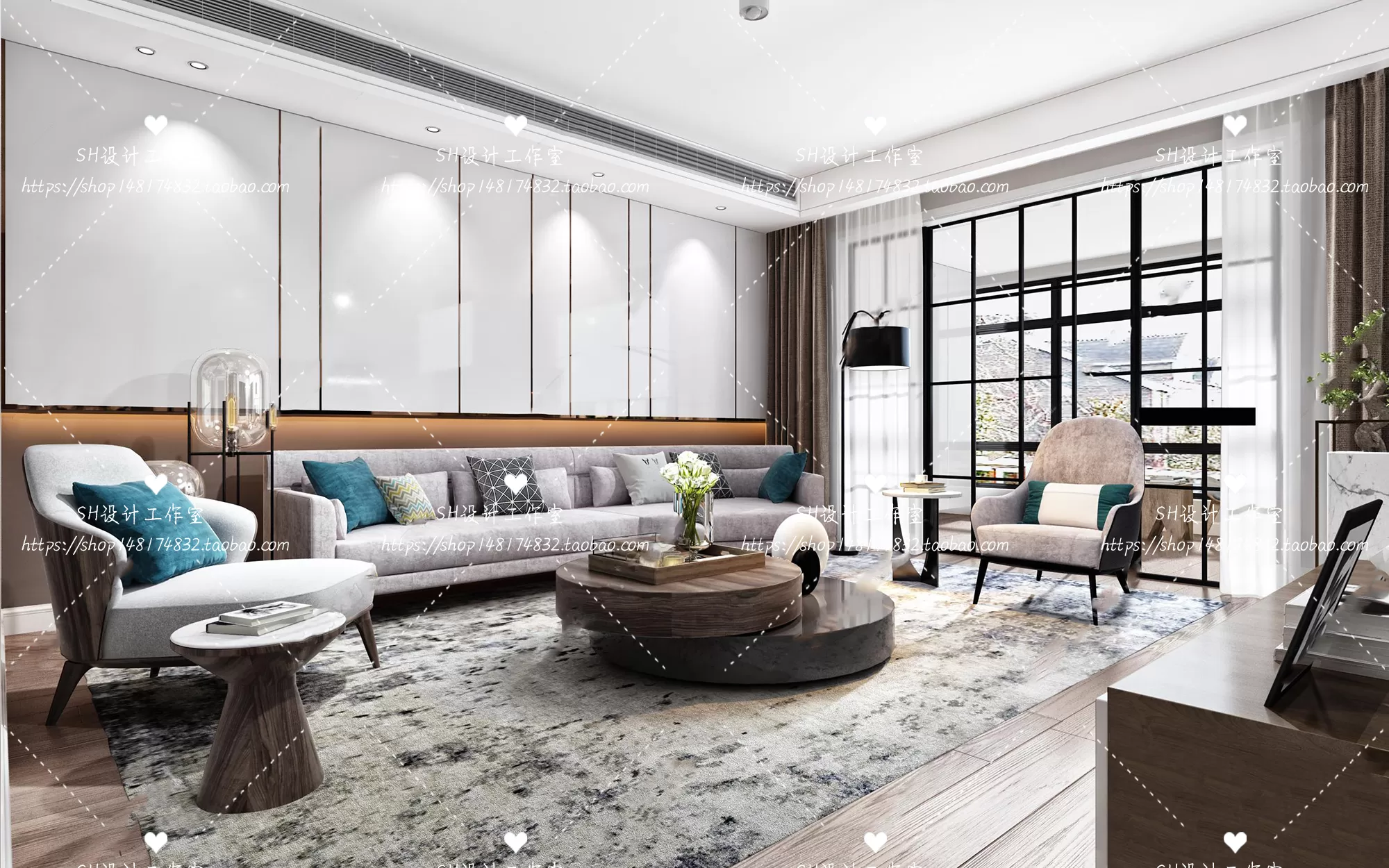 LIVING ROOM 3D SCENES – VRAY RENDER – 052