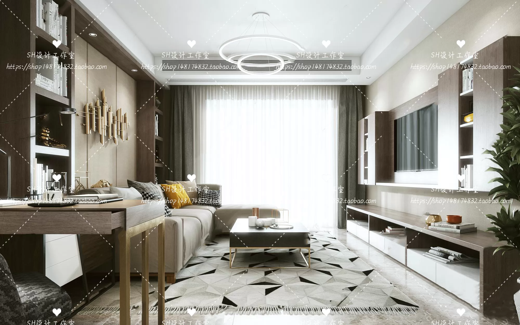 LIVING ROOM 3D SCENES – VRAY RENDER – 061