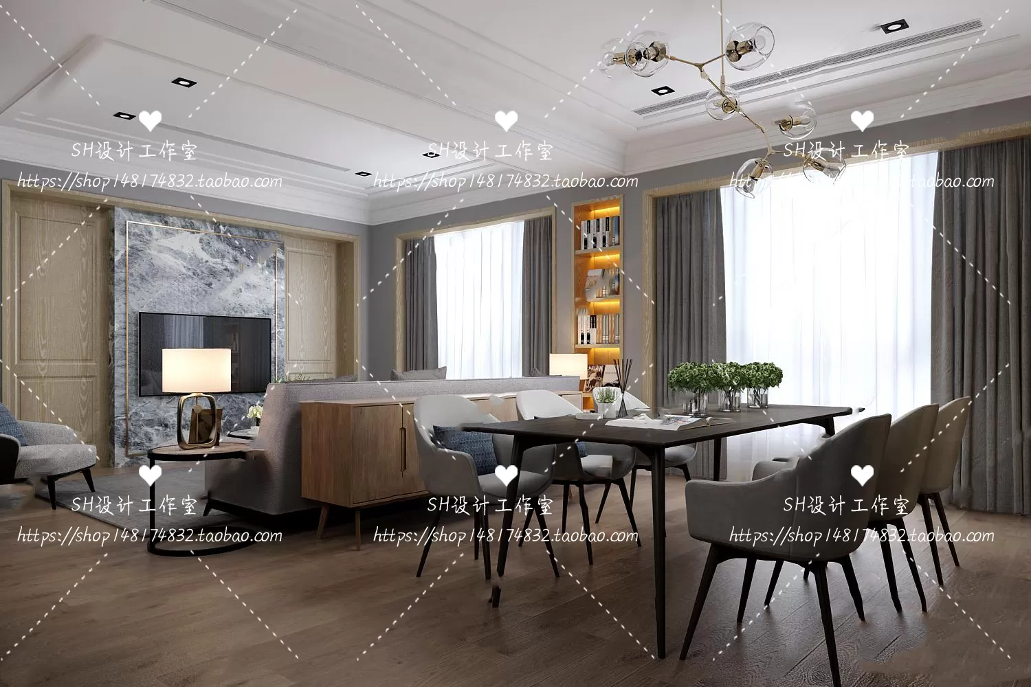 LIVING ROOM 3D SCENES – VRAY RENDER – 066