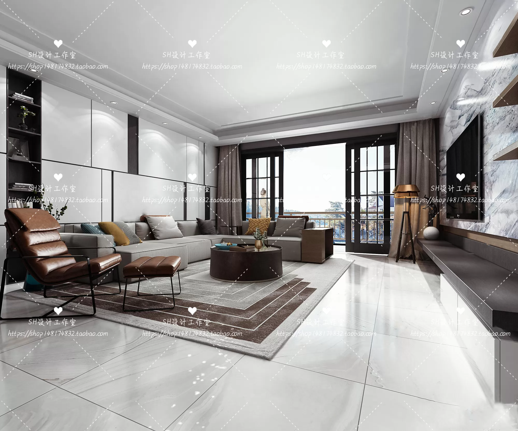 LIVING ROOM 3D SCENES – VRAY RENDER – 072