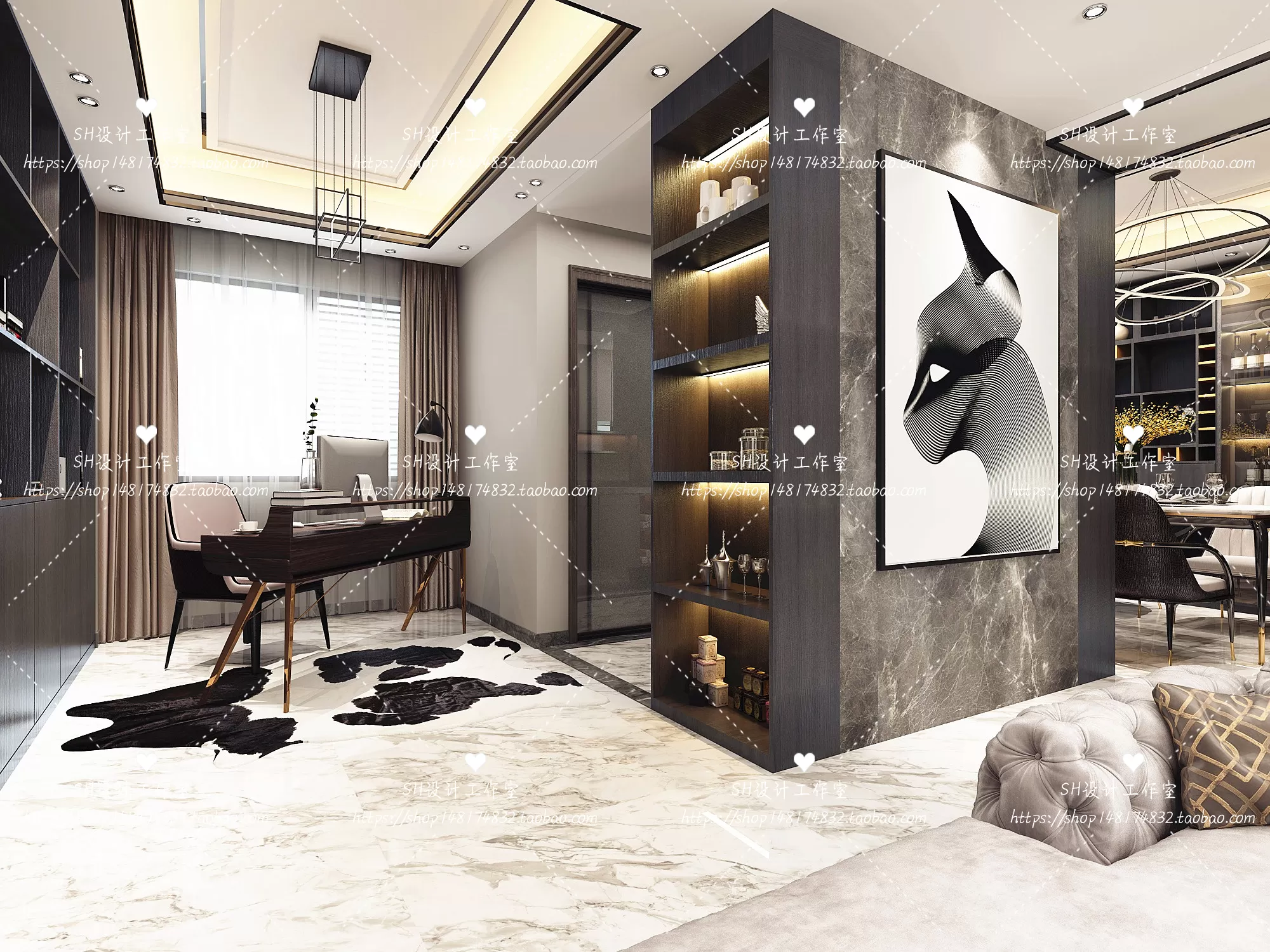 LIVING ROOM 3D SCENES – VRAY RENDER – 075