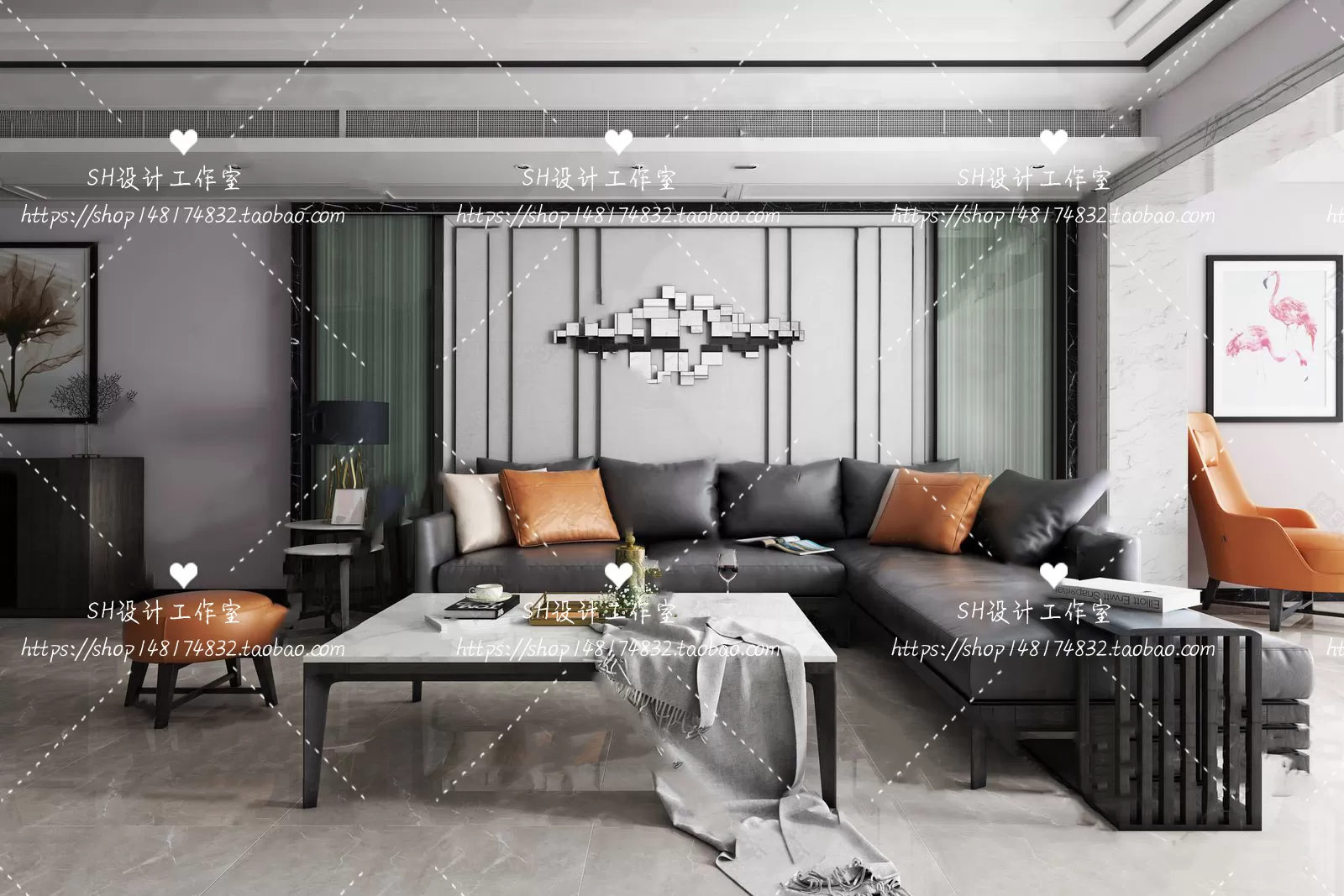 LIVING ROOM 3D SCENES – VRAY RENDER – 081