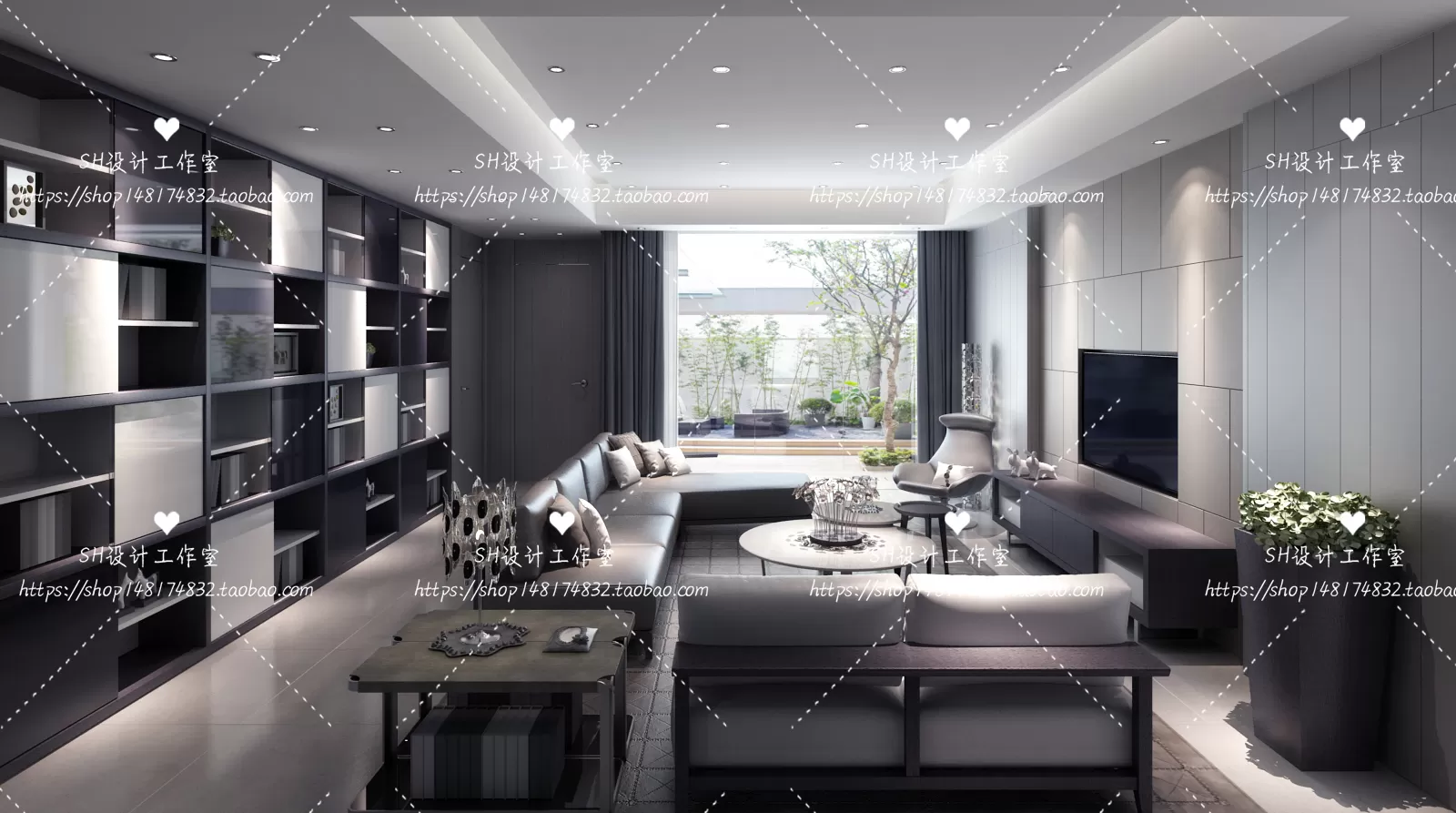 LIVING ROOM 3D SCENES – VRAY RENDER – 083