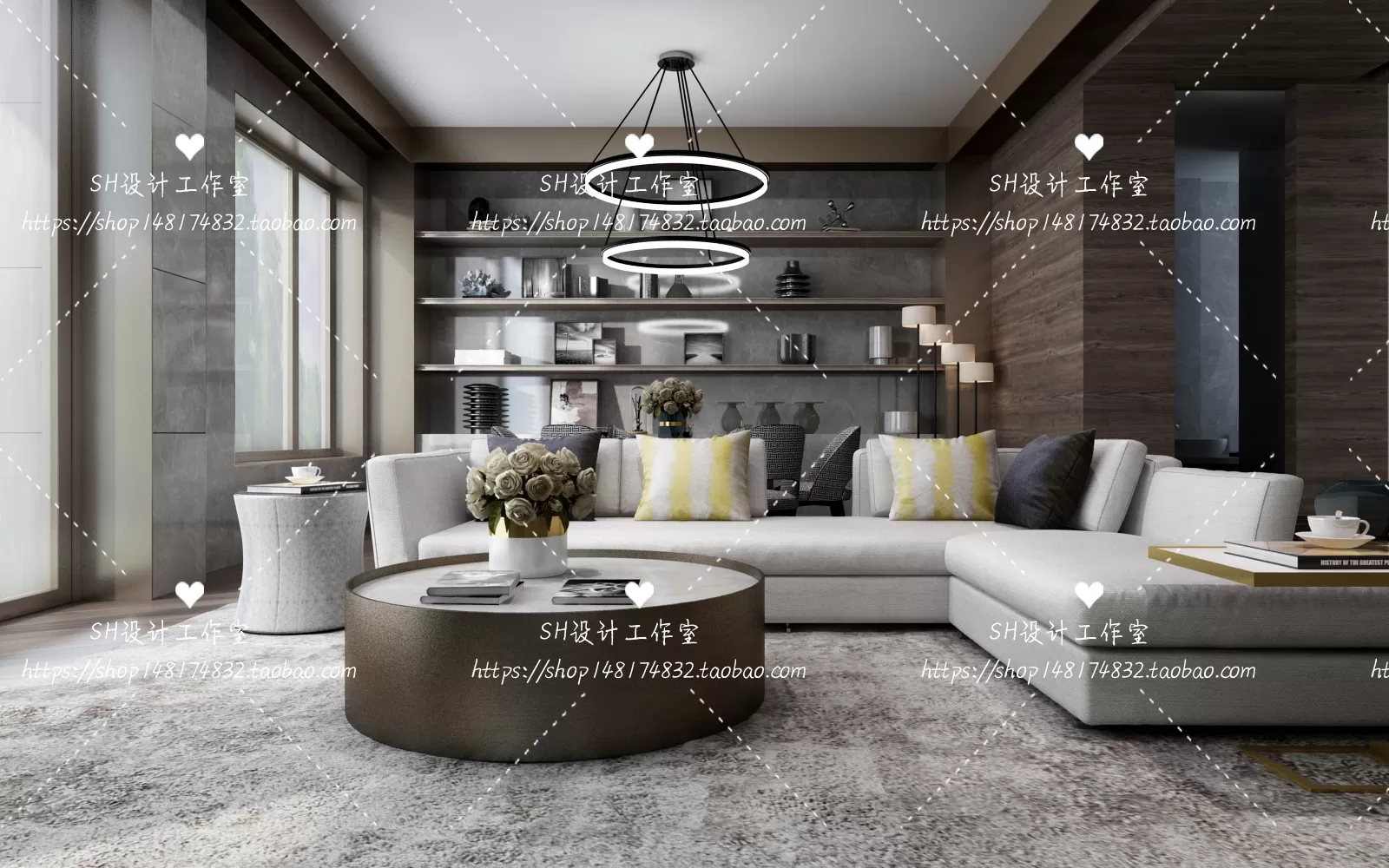 LIVING ROOM 3D SCENES – VRAY RENDER – 100