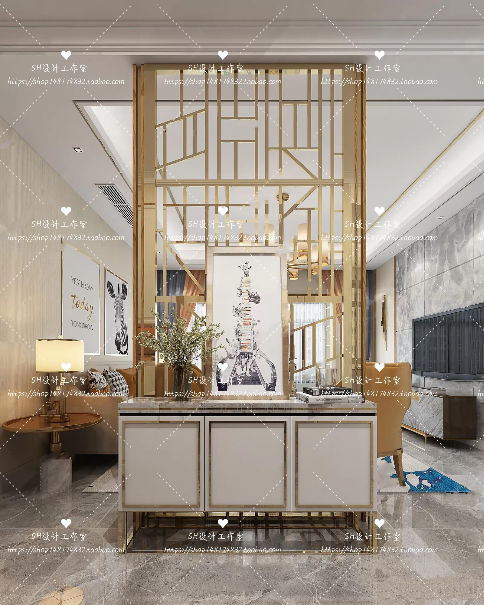 LIVING ROOM 3D SCENES – VRAY RENDER – 110