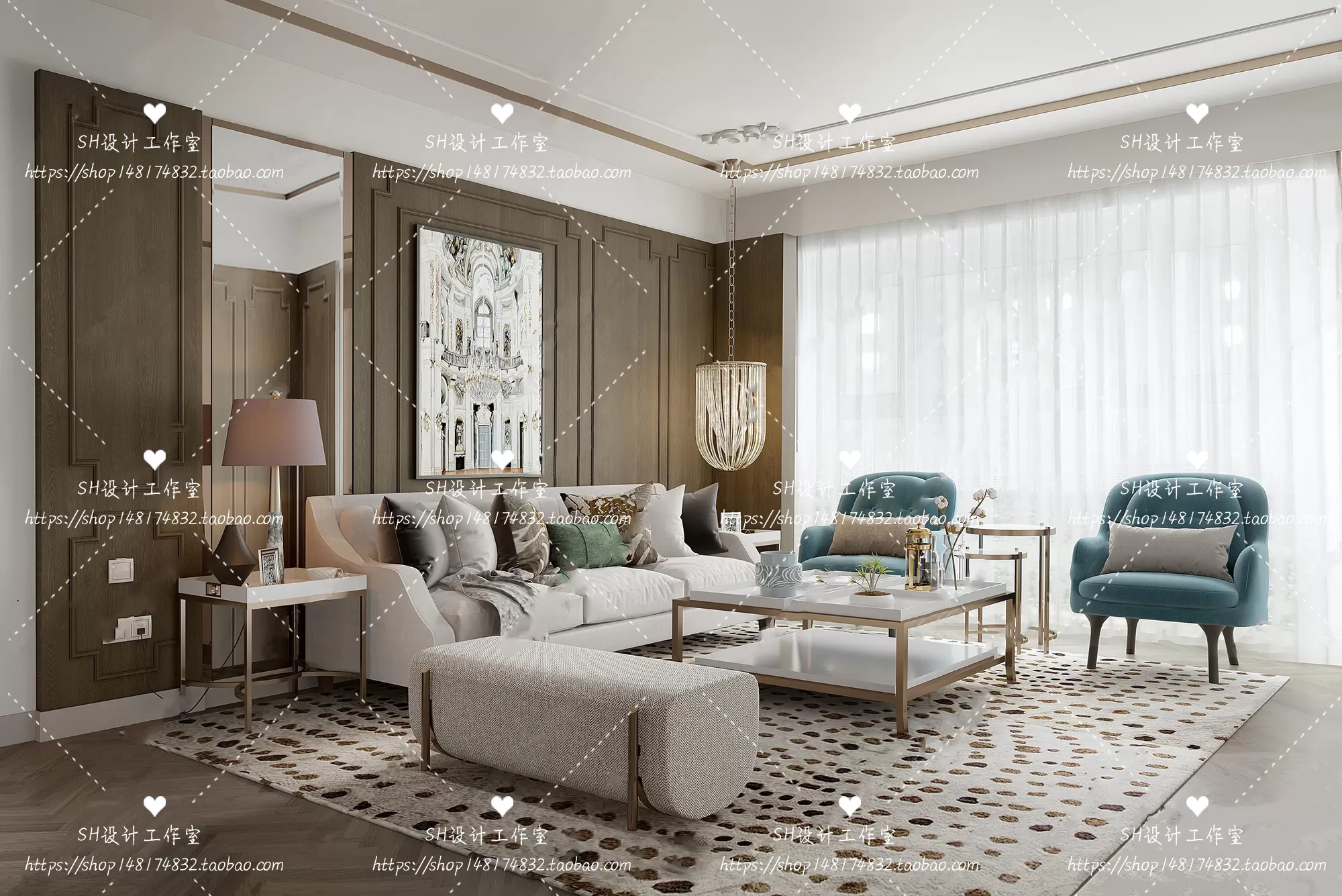 LIVING ROOM 3D SCENES – VRAY RENDER – 113