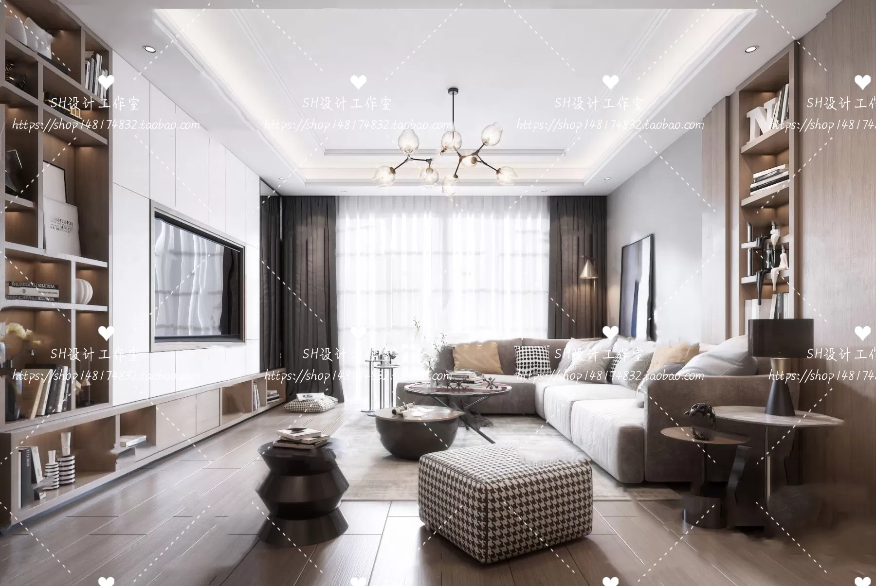 LIVING ROOM 3D SCENES – VRAY RENDER – 119