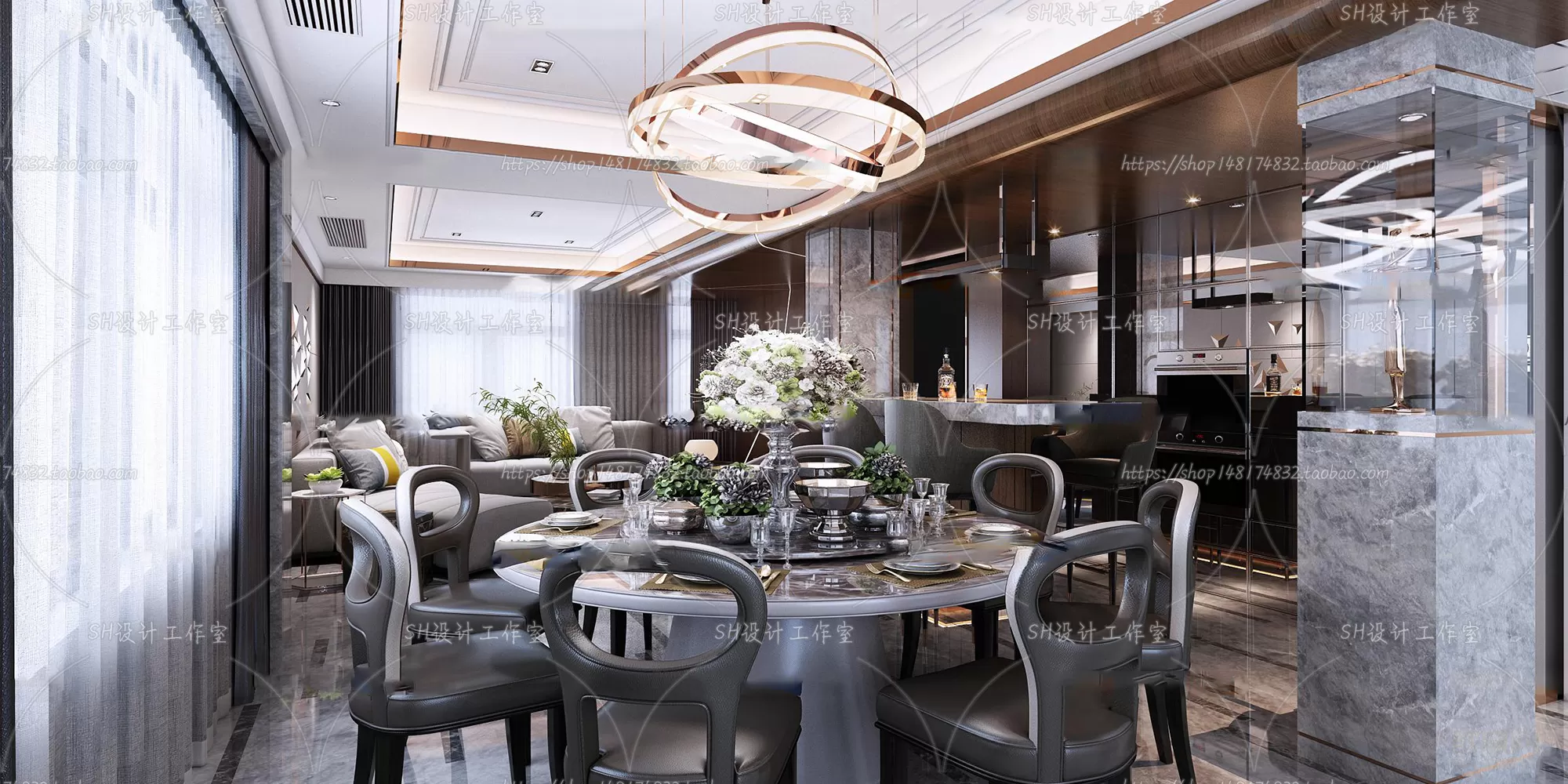 LIVING ROOM 3D SCENES – VRAY RENDER – 122