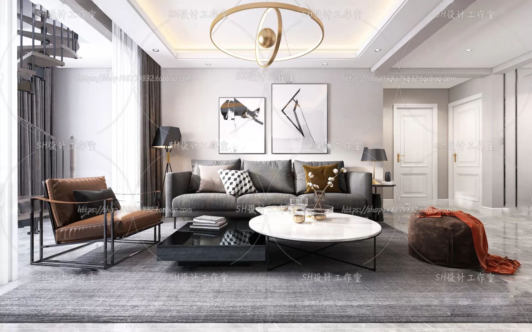 LIVING ROOM 3D SCENES – VRAY RENDER – 123