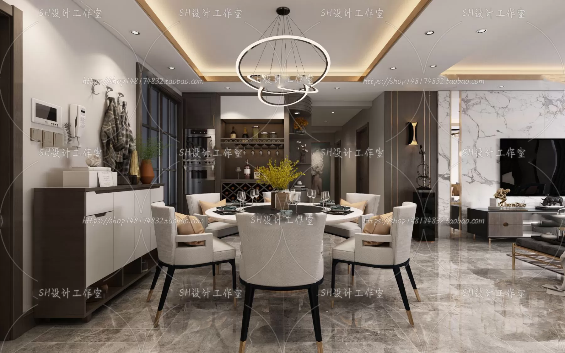 LIVING ROOM 3D SCENES – VRAY RENDER – 126