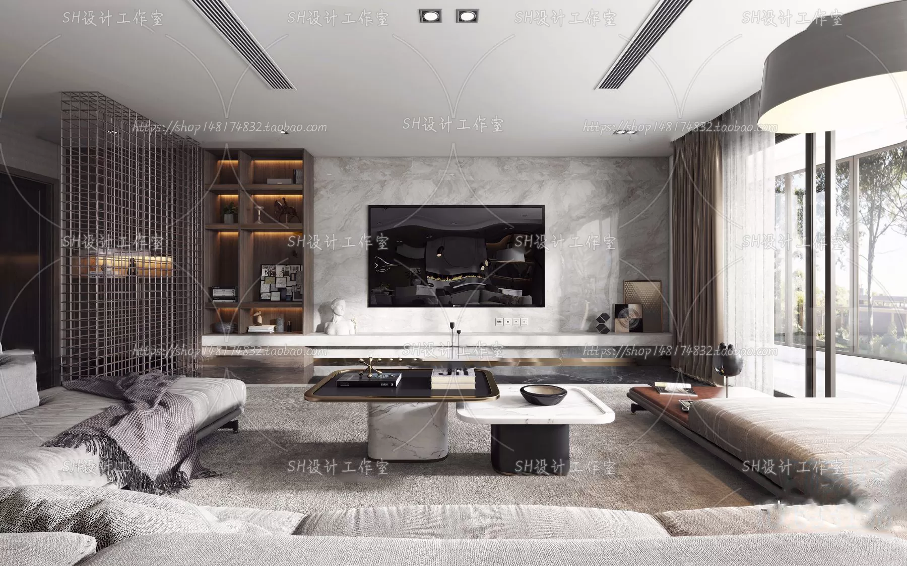 LIVING ROOM 3D SCENES – VRAY RENDER – 128