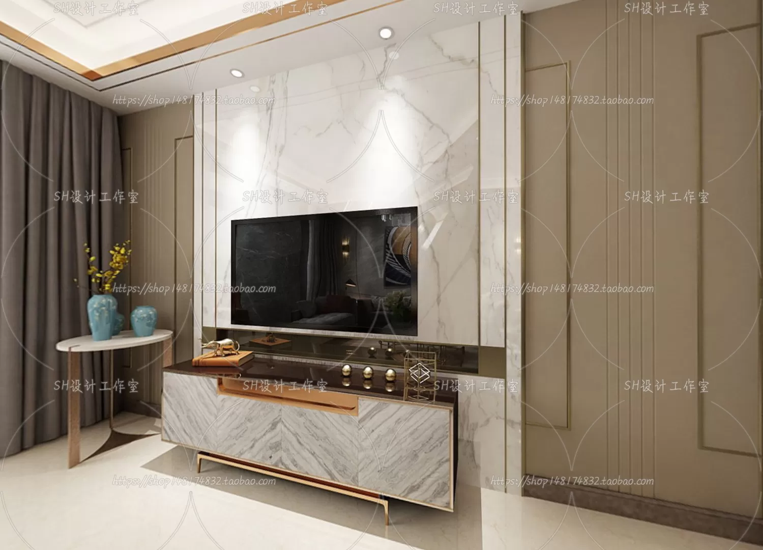 LIVING ROOM 3D SCENES – VRAY RENDER – 130