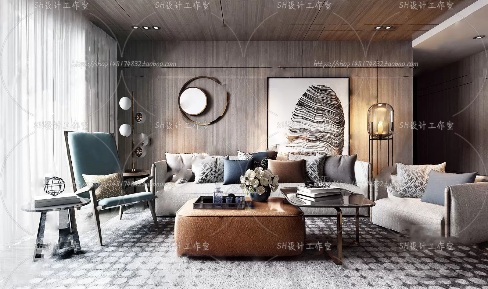 LIVING ROOM 3D SCENES – VRAY RENDER – 137