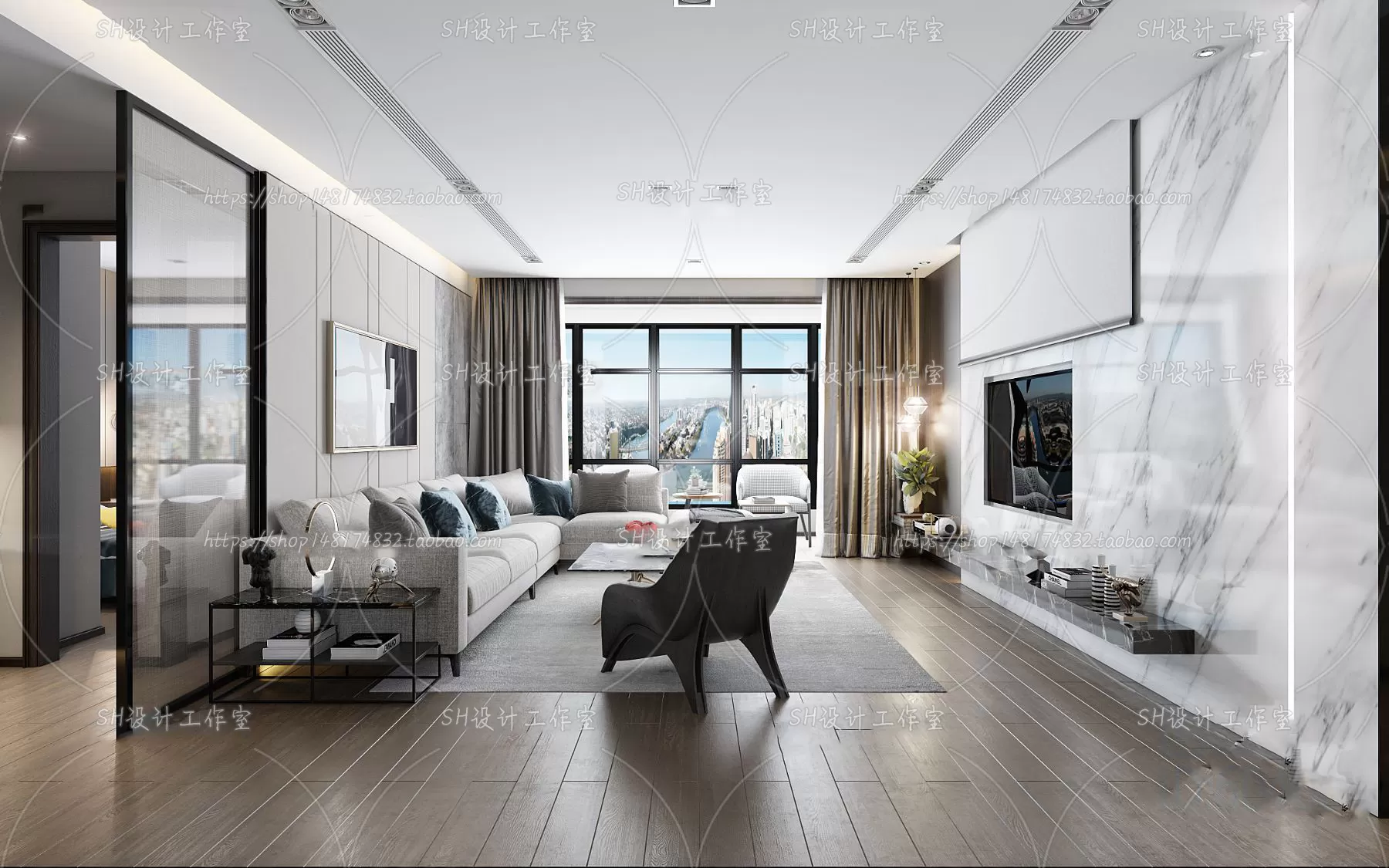 LIVING ROOM 3D SCENES – VRAY RENDER – 139