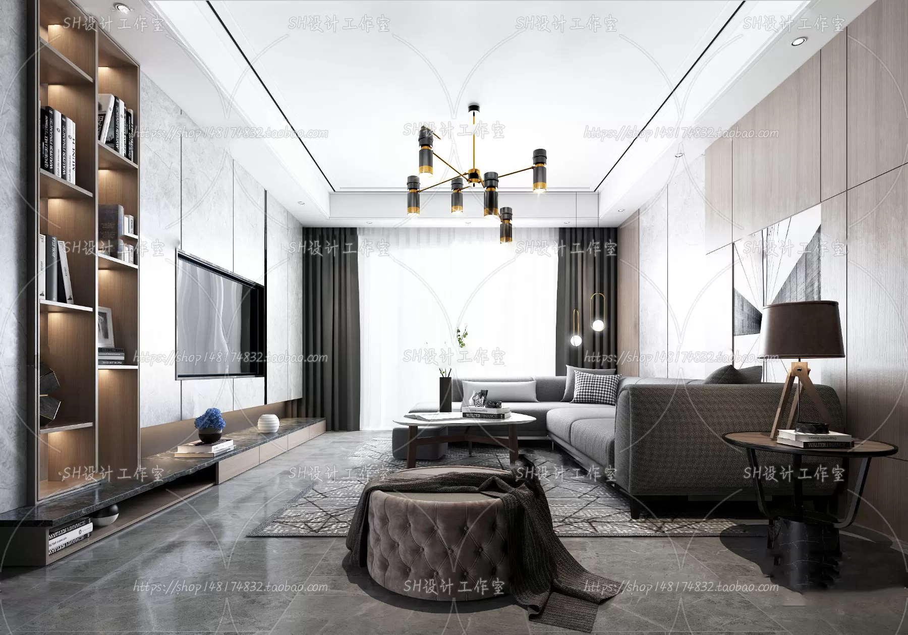 LIVING ROOM 3D SCENES – VRAY RENDER – 140