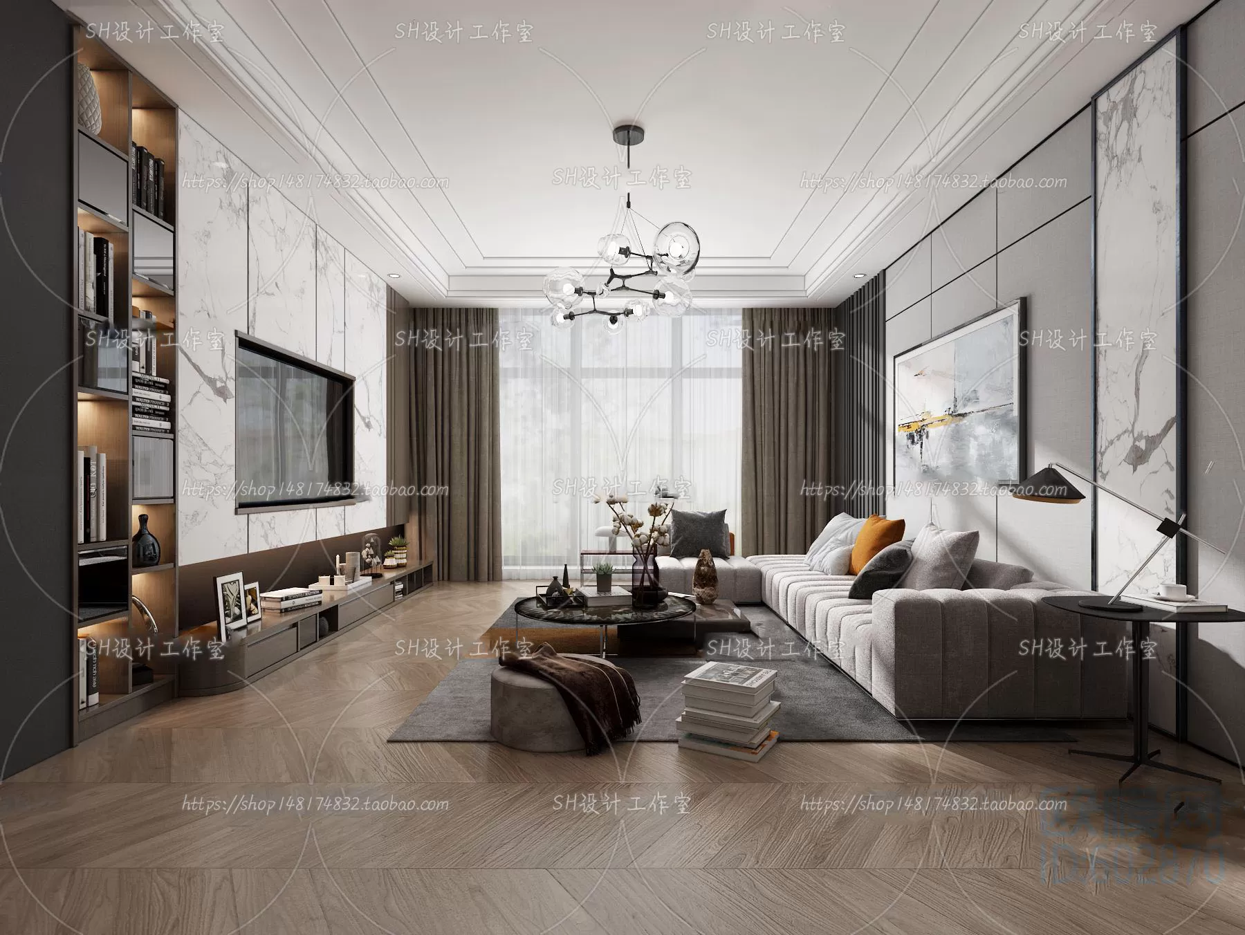 LIVING ROOM 3D SCENES – VRAY RENDER – 147