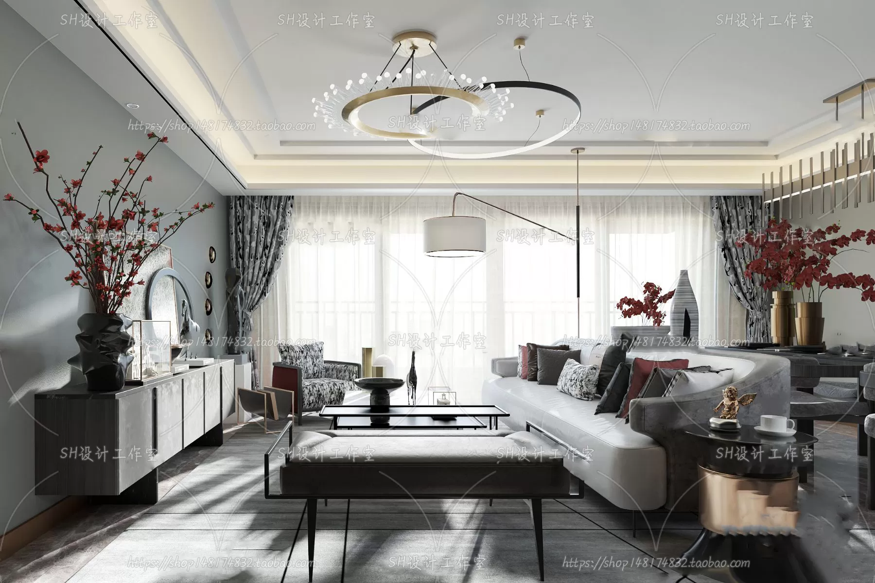 LIVING ROOM 3D SCENES – VRAY RENDER – 156