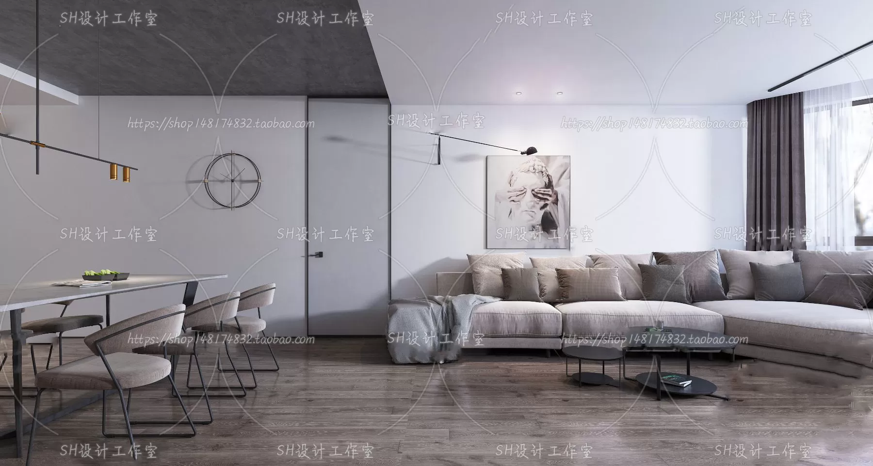 LIVING ROOM 3D SCENES – VRAY RENDER – 157