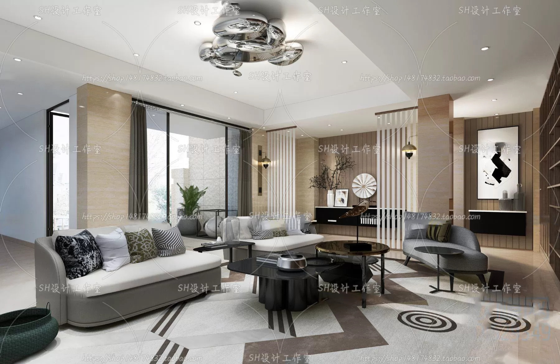 LIVING ROOM 3D SCENES – VRAY RENDER – 165