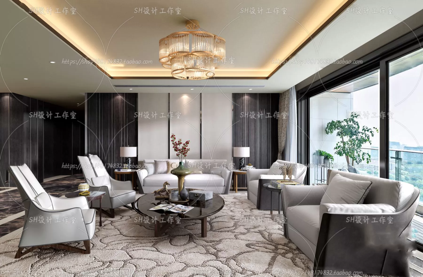 LIVING ROOM 3D SCENES – VRAY RENDER – 166