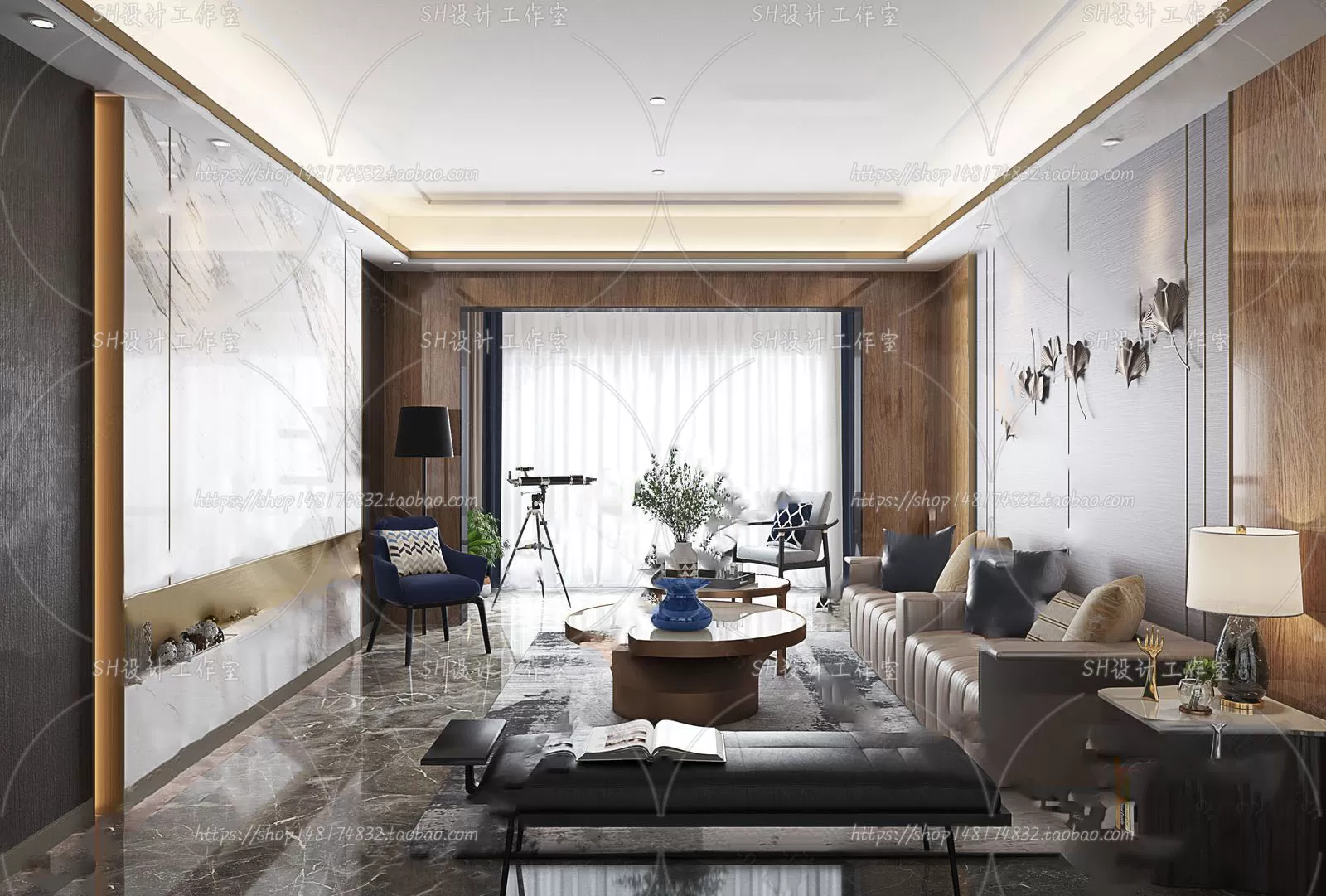 LIVING ROOM 3D SCENES – VRAY RENDER – 167