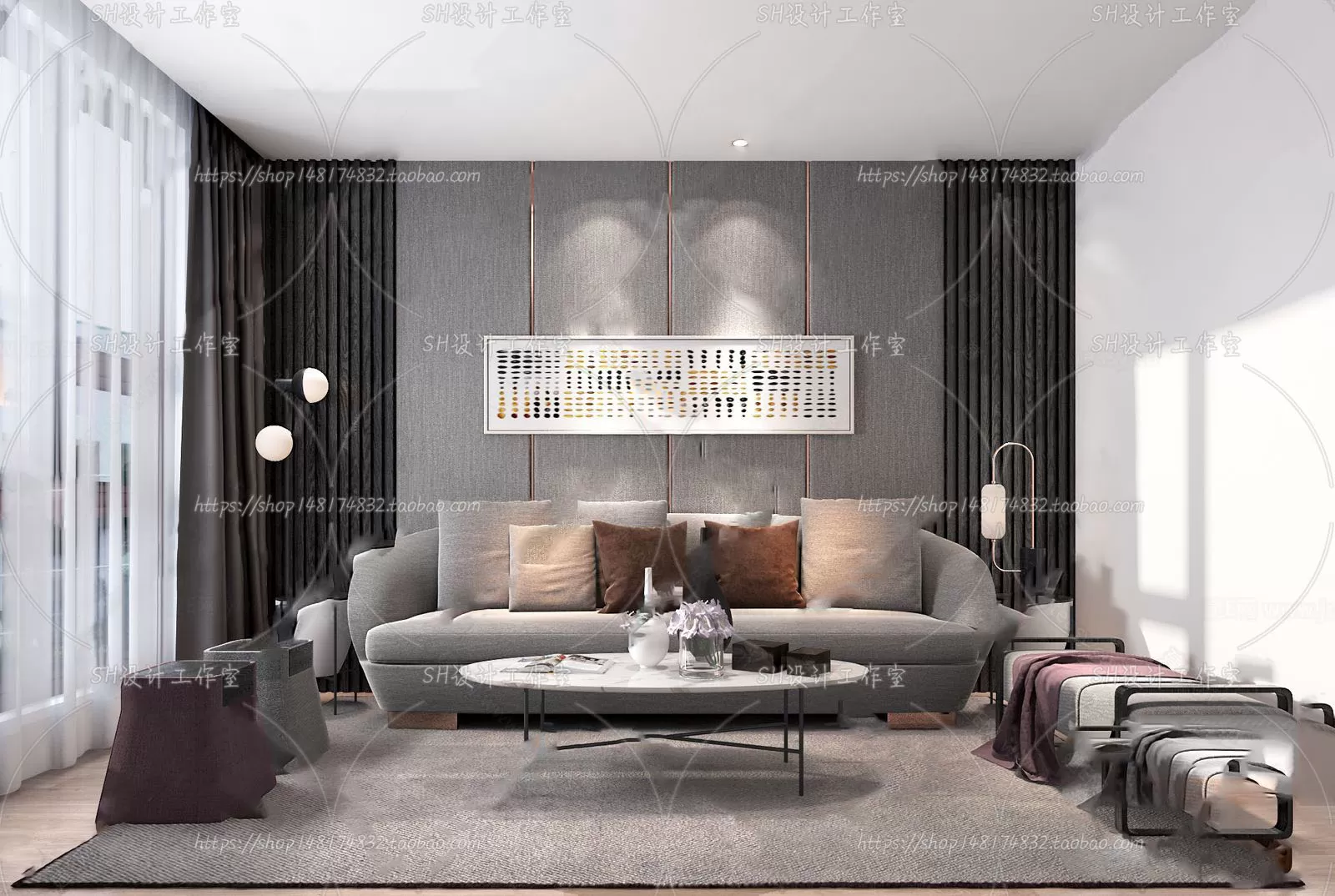 LIVING ROOM 3D SCENES – VRAY RENDER – 194 LIVING ROOM 3D SCENES – VRAY RENDER – 194