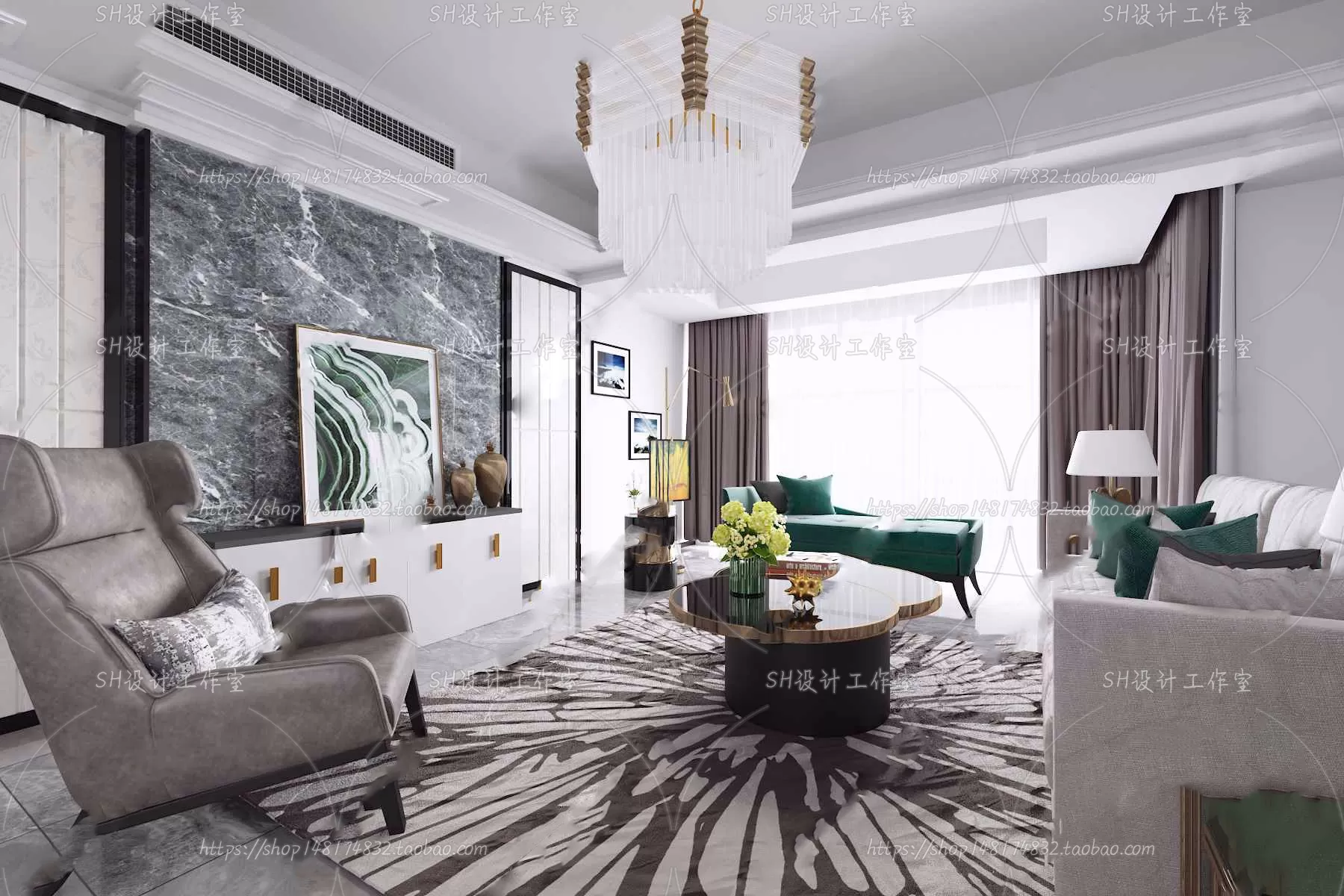 LIVING ROOM 3D SCENES – VRAY RENDER – 205 LIVING ROOM 3D SCENES – VRAY RENDER – 205