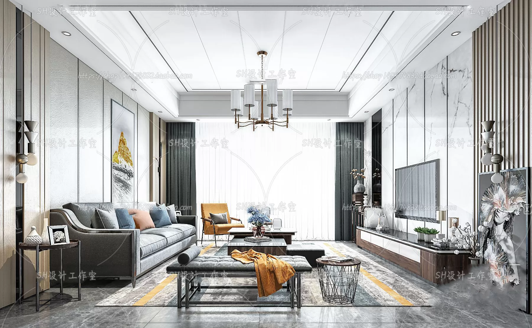 LIVING ROOM 3D SCENES – VRAY RENDER – 210 LIVING ROOM 3D SCENES – VRAY RENDER – 210