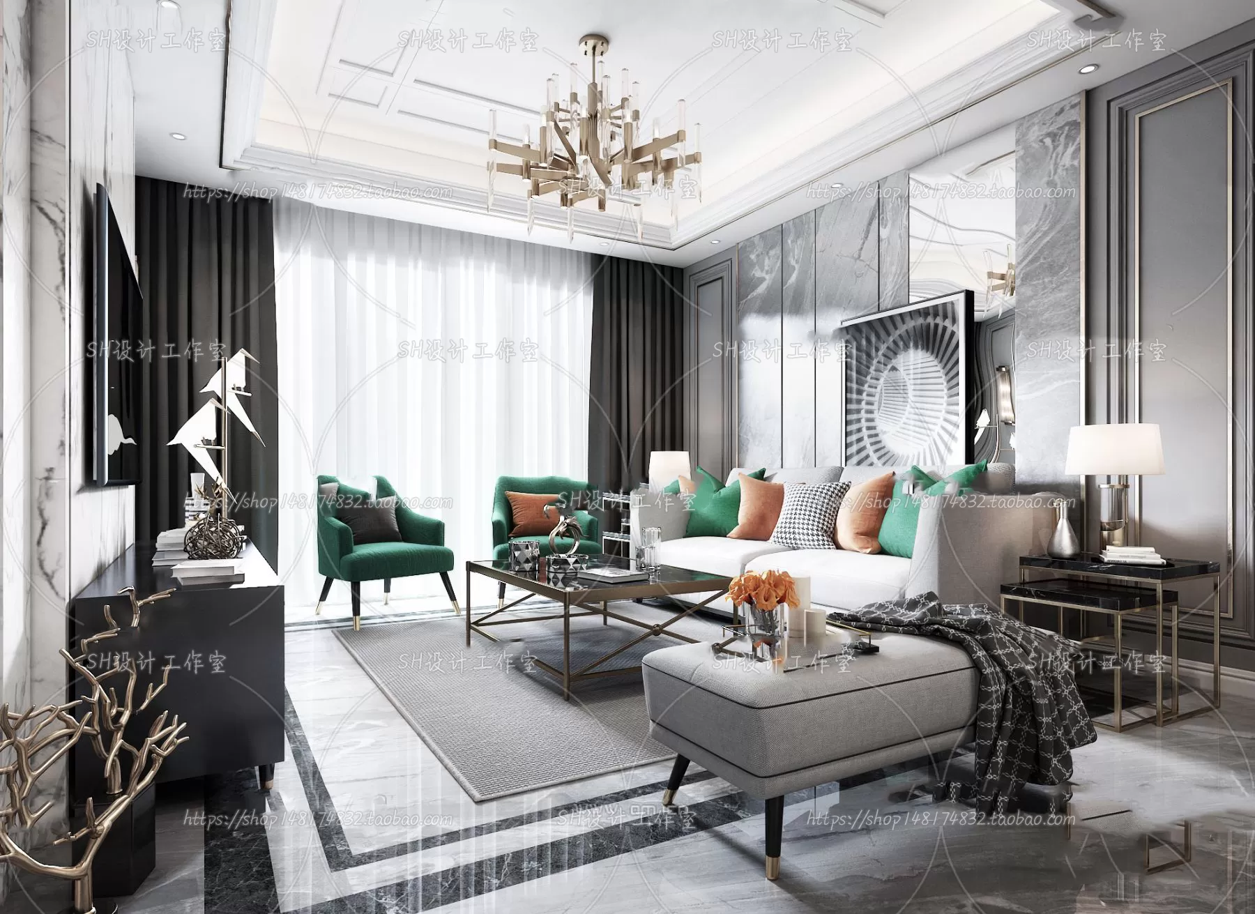 LIVING ROOM 3D SCENES – VRAY RENDER – 223 LIVING ROOM 3D SCENES – VRAY RENDER – 223