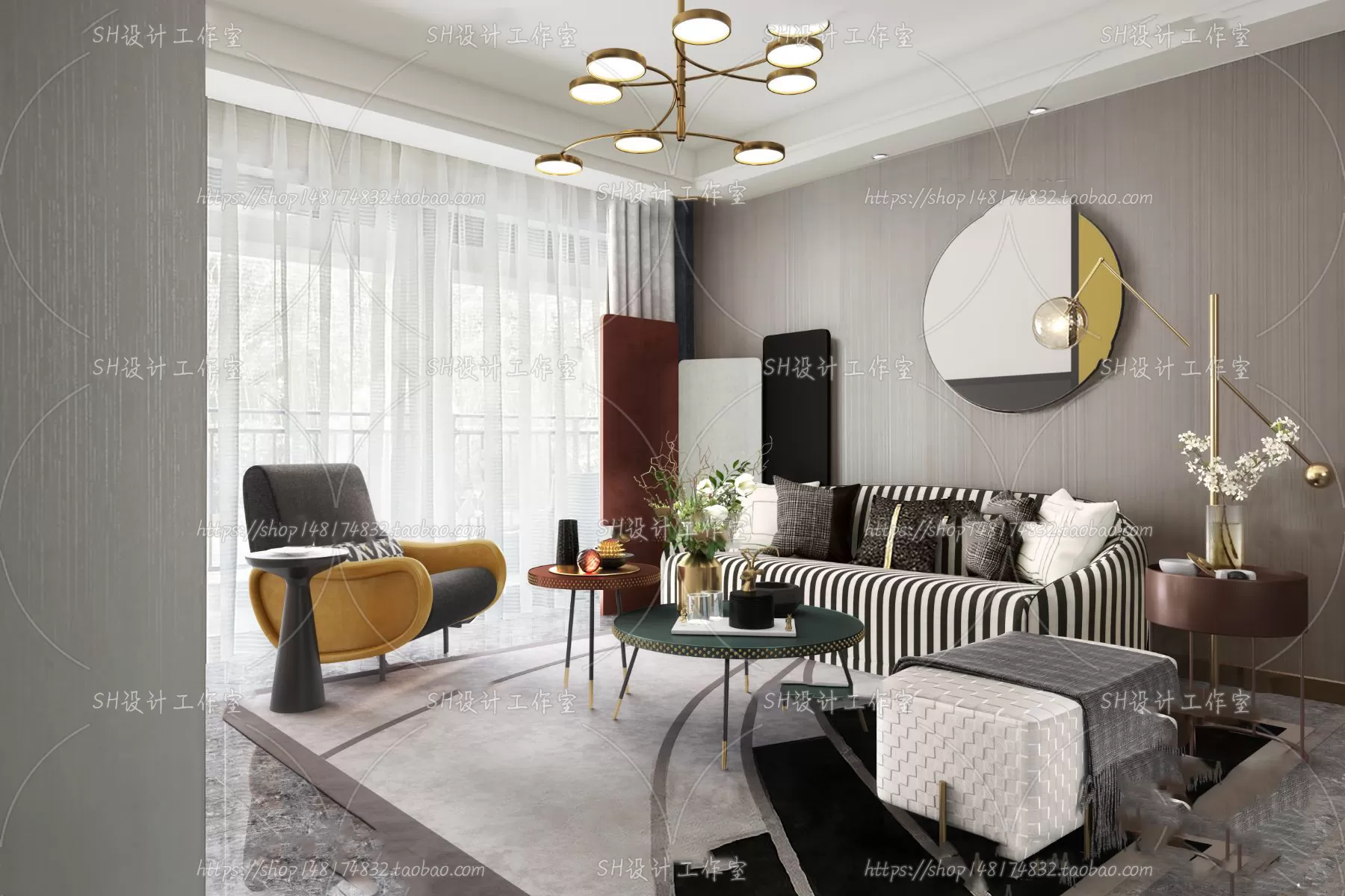 LIVING ROOM 3D SCENES – VRAY RENDER – 252 LIVING ROOM 3D SCENES – VRAY RENDER – 252