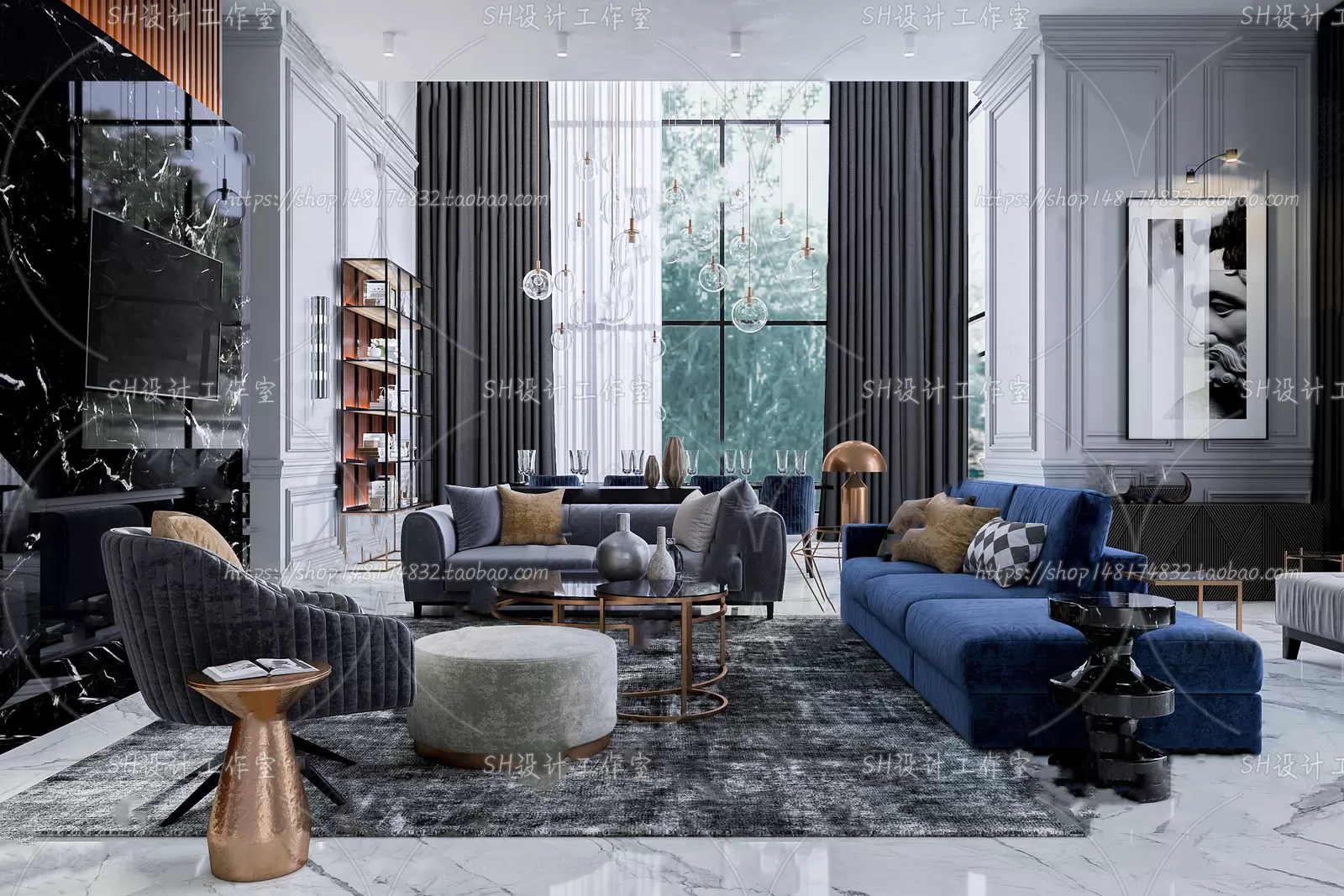 LIVING ROOM 3D SCENES – VRAY RENDER – 290 LIVING ROOM 3D SCENES – VRAY RENDER – 290