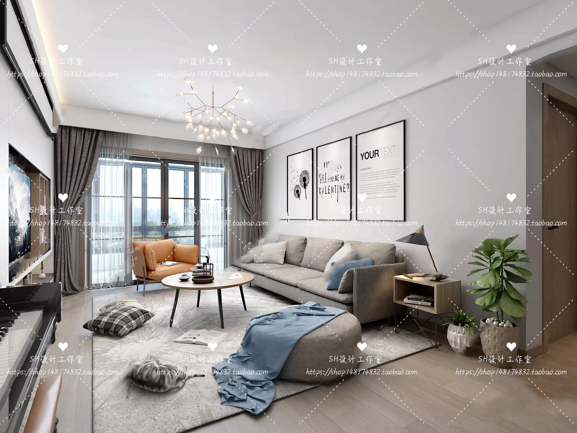 LIVING ROOM 3D SCENES – VRAY RENDER – 345 LIVING ROOM 3D SCENES – VRAY RENDER – 345