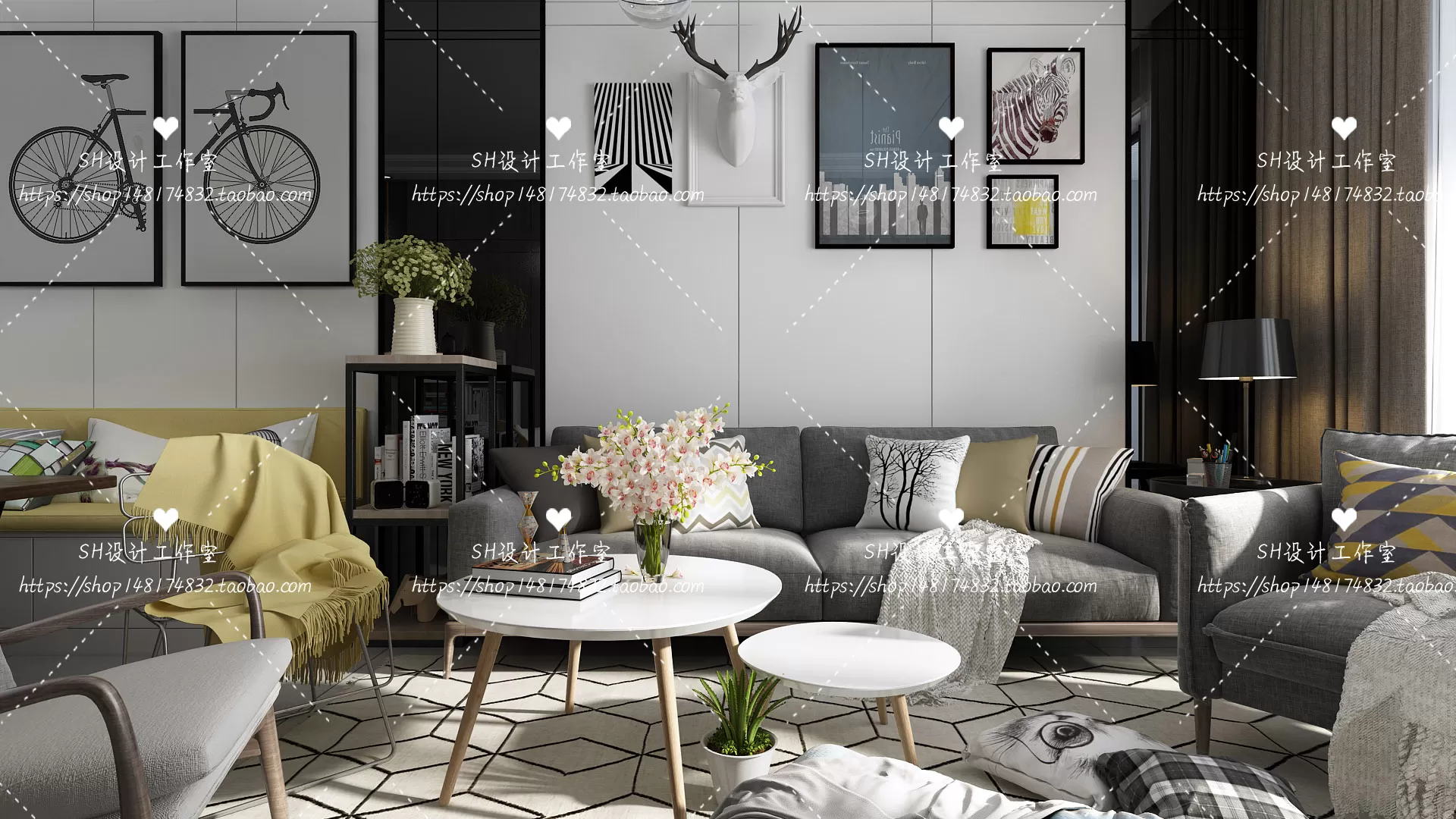 LIVING ROOM 3D SCENES – VRAY RENDER – 346 LIVING ROOM 3D SCENES – VRAY RENDER – 346