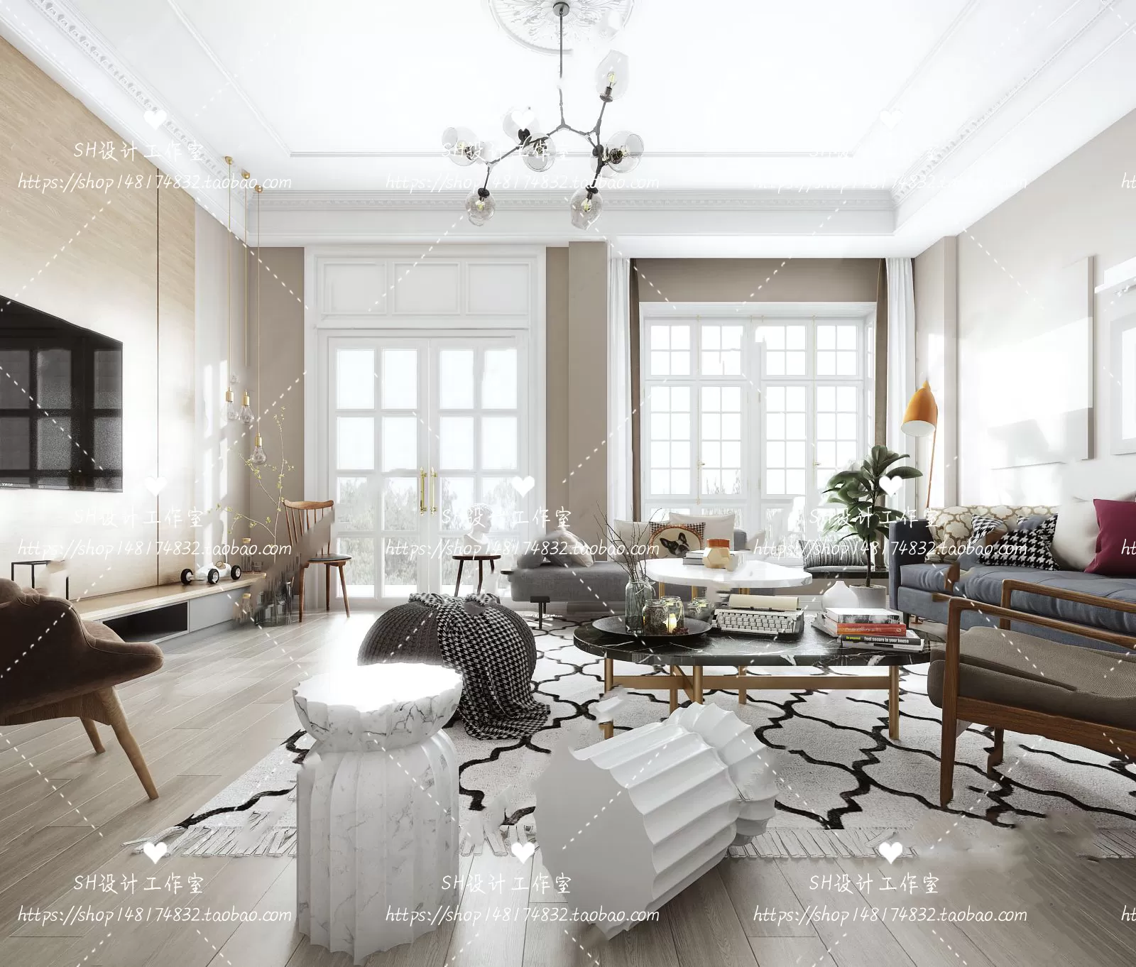 LIVING ROOM 3D SCENES – VRAY RENDER – 348 LIVING ROOM 3D SCENES – VRAY RENDER – 348