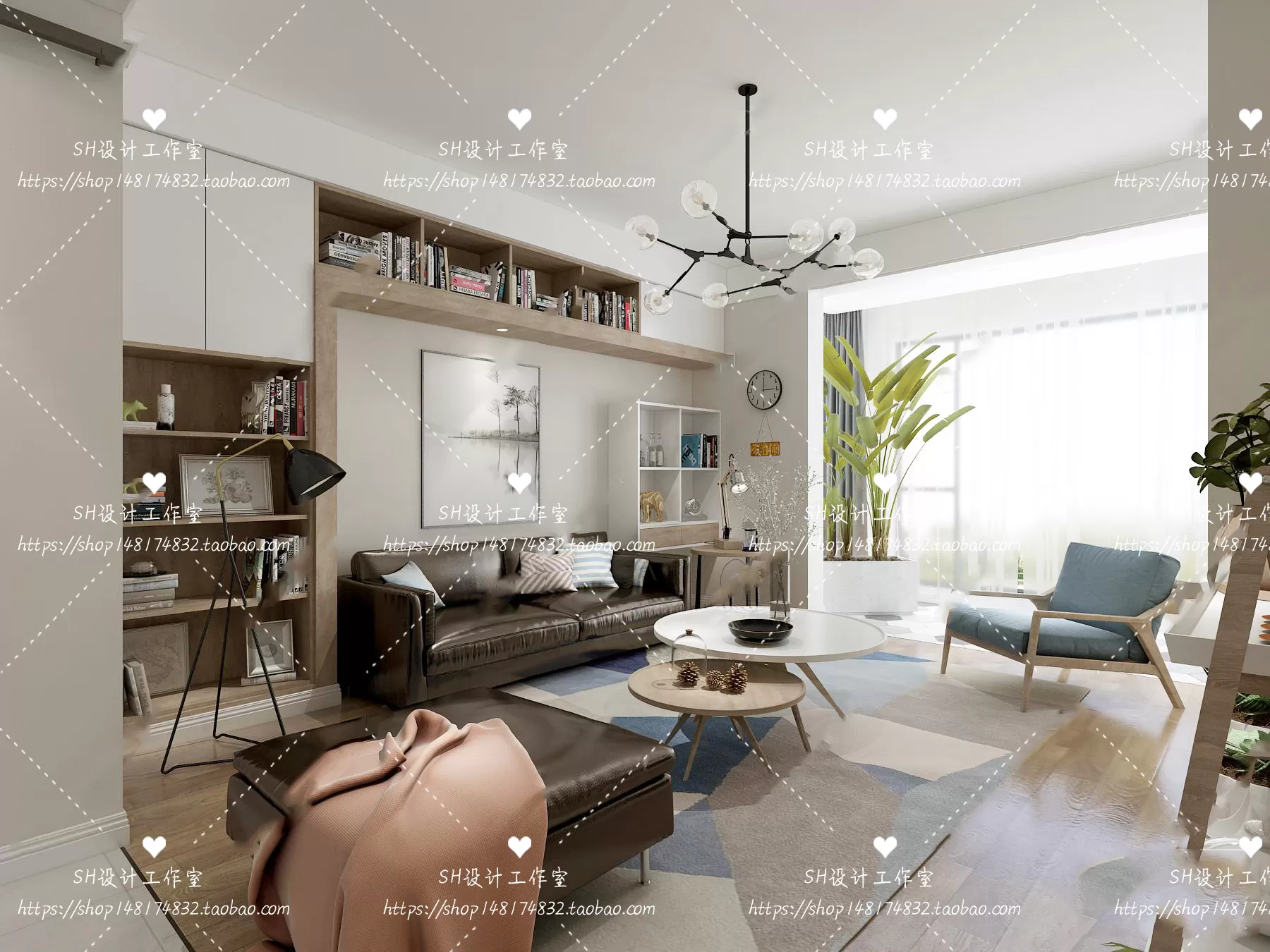 LIVING ROOM 3D SCENES – VRAY RENDER – 376